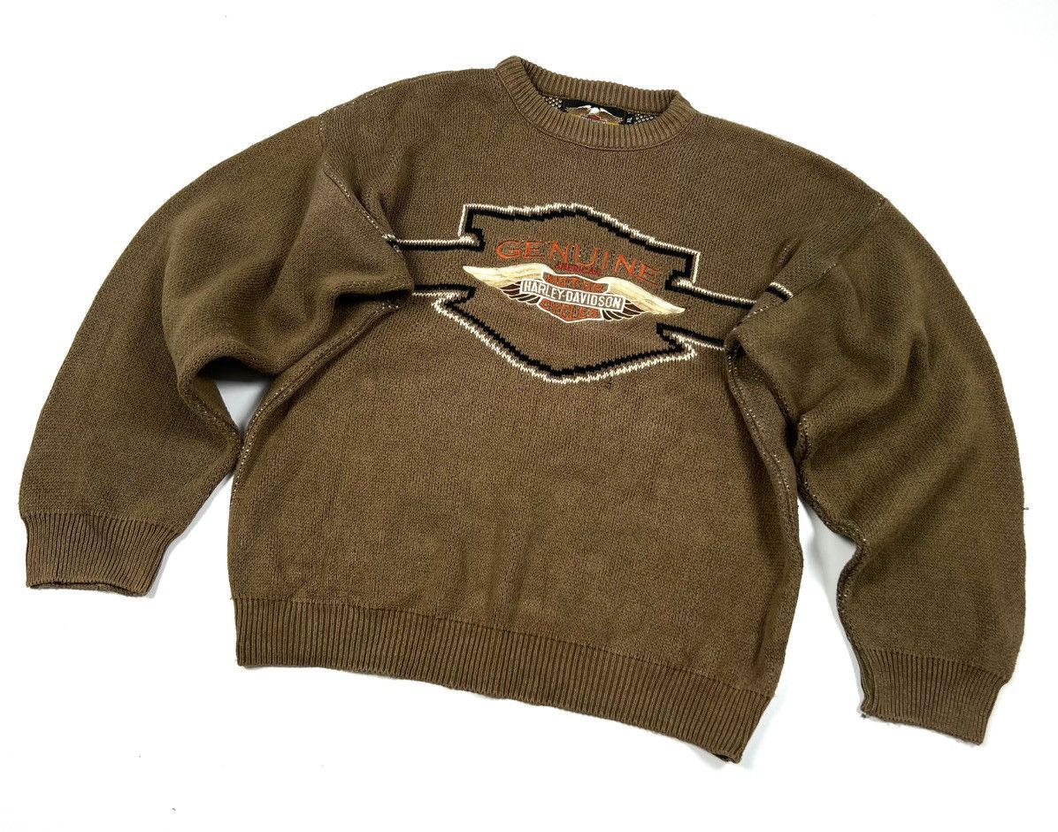 Harley Davidson × Vintage Vintage Harley Davidson USA Big Logo Knit Sweater Size XL Size US XL / EU 56 / 4 - 1 Thumbnail