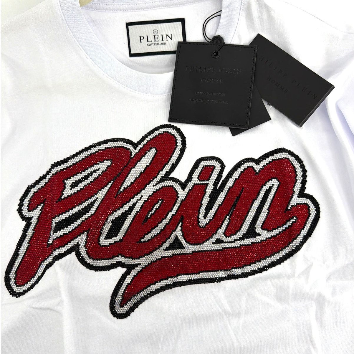 Philipp Plein Philipp Plein Strass Signature Round Neck T-Shirt Size XL Size US XL / EU 56 / 4 - 6 Thumbnail