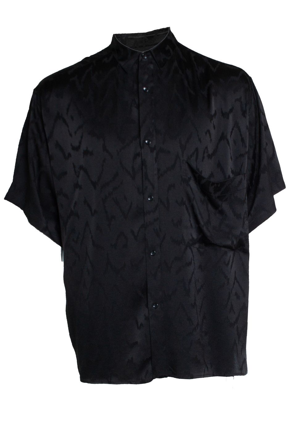Saint Laurent Paris Saint Laurent, Short sleeve satin zig zag shirt Size US S / EU 44-46 / 1 - 1 Thumbnail