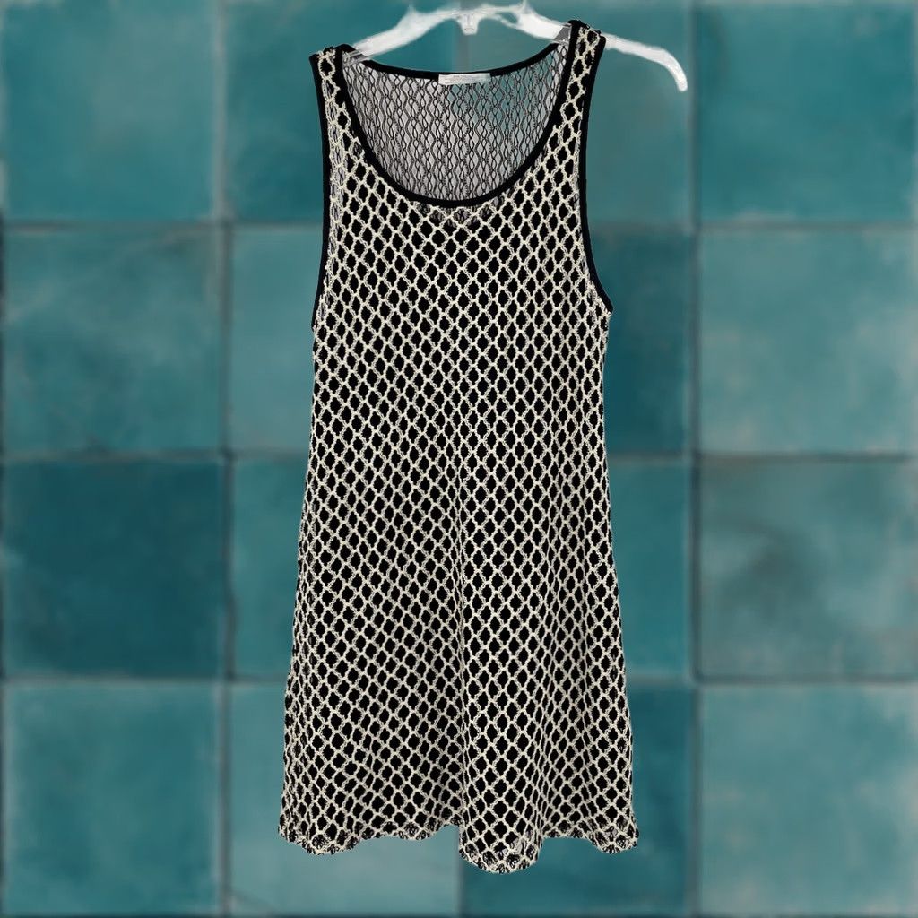 Zara Zara Trafaluc Black & Ivory Crochet Cami Lined Sleeveless Short Dress Size S Size 28" / US 6 / IT 42 - 1 Thumbnail