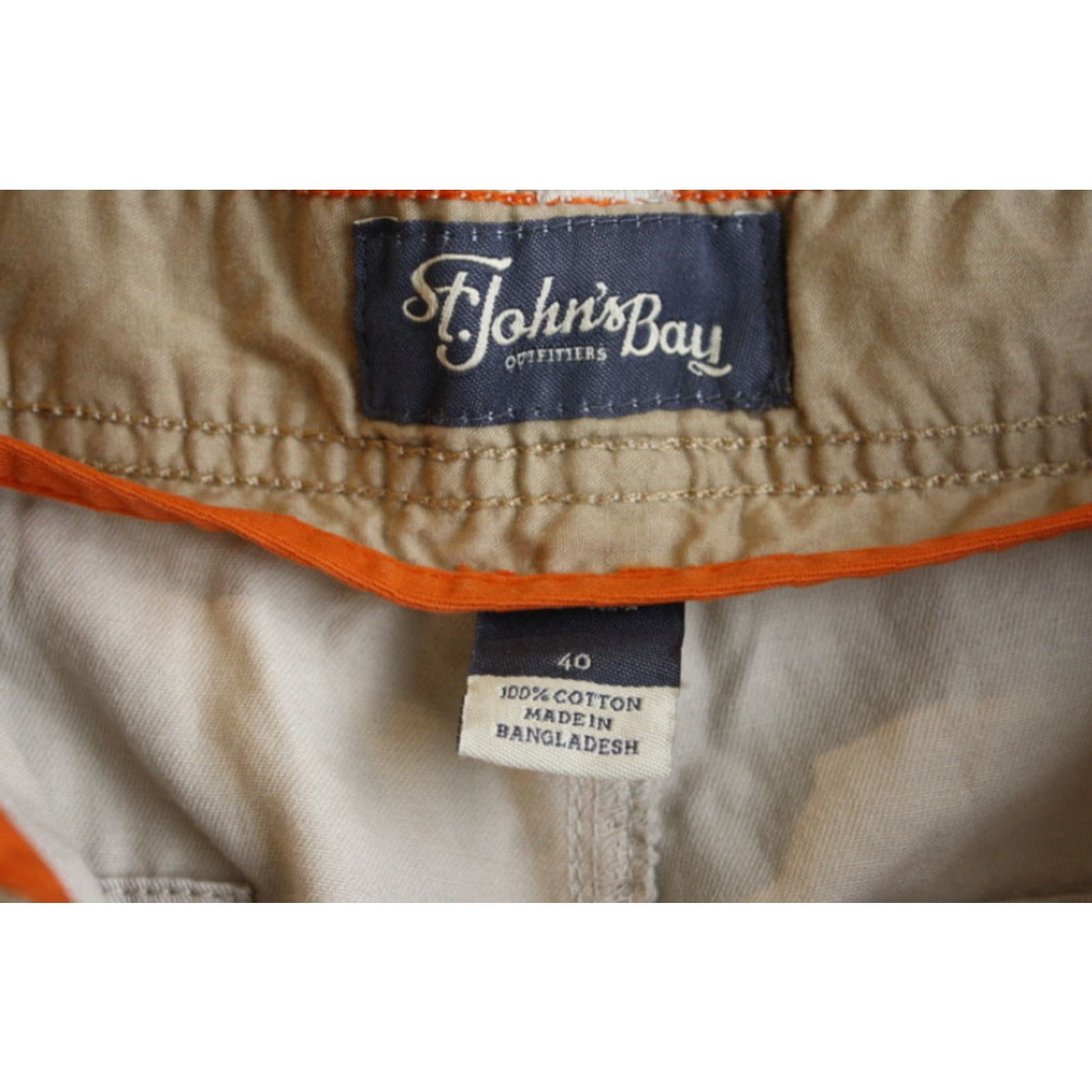 Vintage St John's Bay Outfitters Khaki Cargo Shorts Size 40 100% Cotton Cargo Shorts Beige Regular Men Size US 40 / EU 56 - 5 Thumbnail