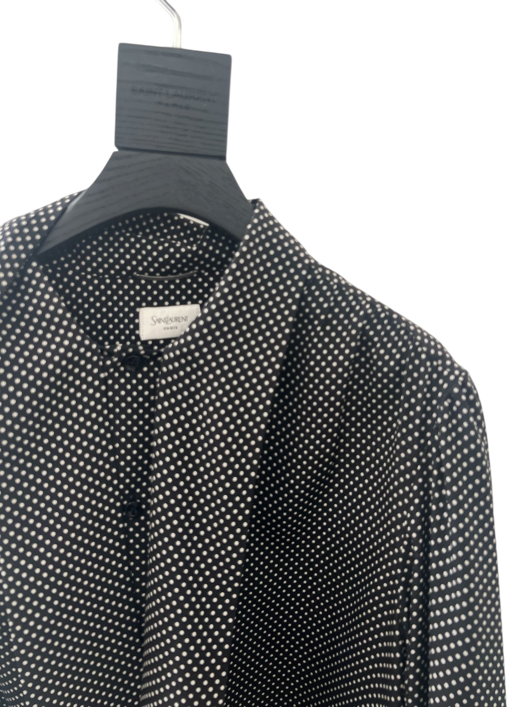Saint Laurent Paris Saint Laurent Dotted Silk Shirt Size US L / EU 52-54 / 3 - 2 Thumbnail