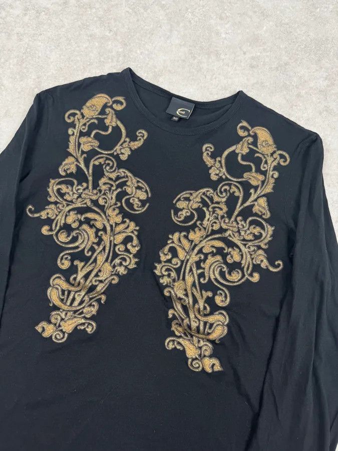 Just Cavalli SS2007 Cavalli Black Golden Baroque Ornaments Longsleeve T-Shirt Size US S / EU 44-46 / 1 - 5 Thumbnail
