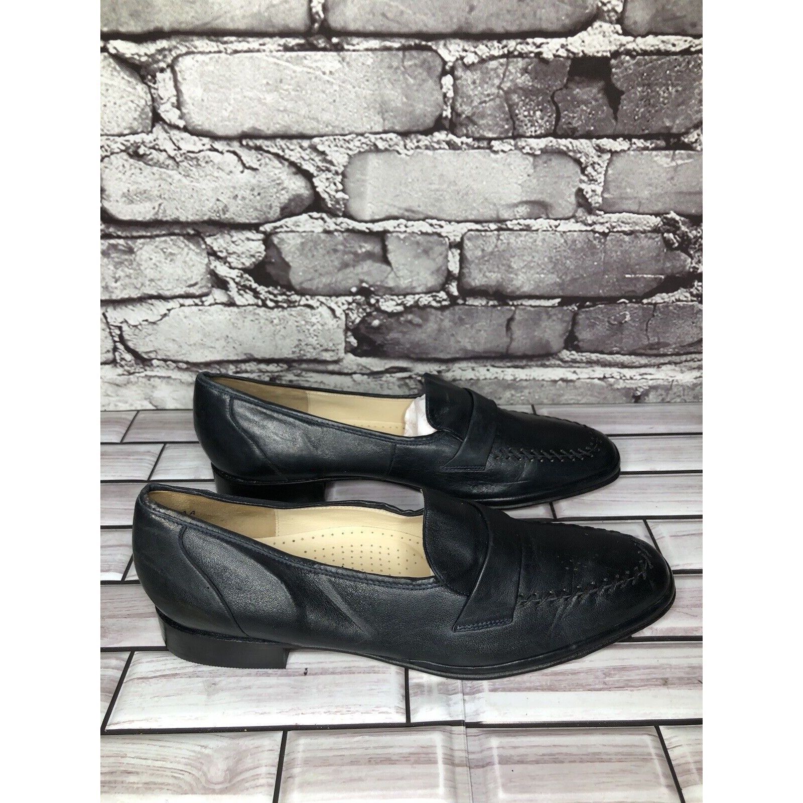 Barker Barker Flex Fine English Shoes Navy Blue Leather Loafers Wom Size US 7.5 / IT 37.5 - 19 Thumbnail