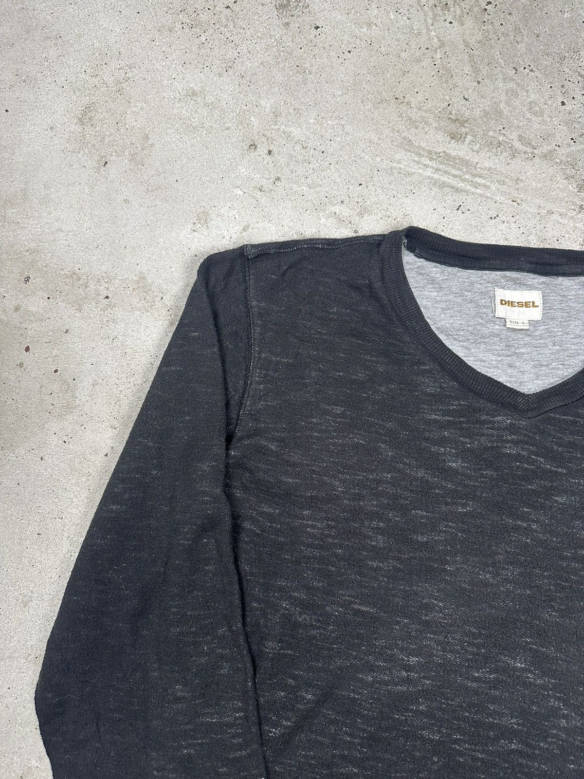 Diesel × Vintage Vintage Y2K Diesel V Neck Ice Black Sweater Knit Size US L / EU 52-54 / 3 - 4 Thumbnail