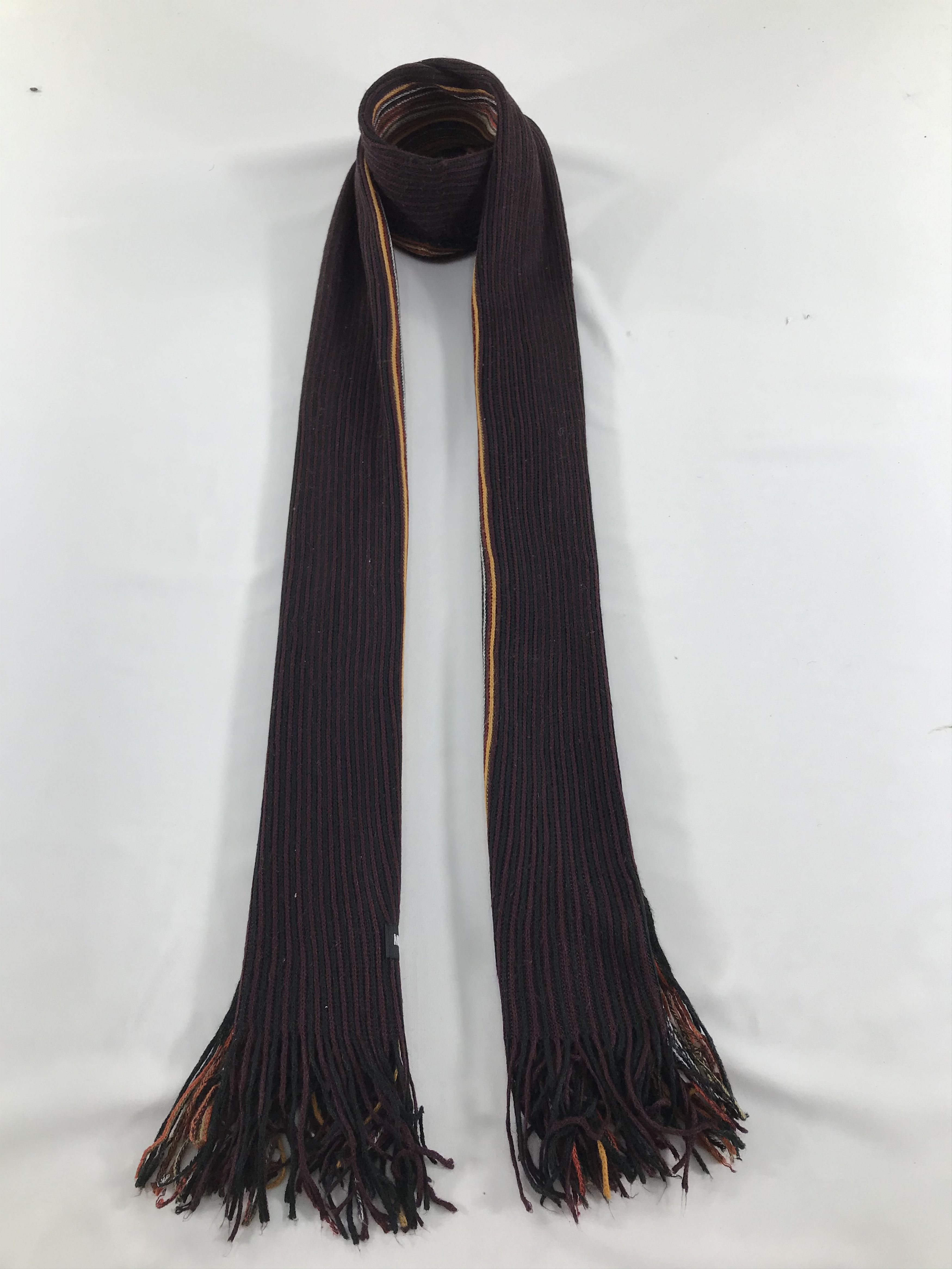 Michiko Koshino Michiko Koshino Striped Knit Wool Scarf Muffler V279 Size ONE SIZE - 1 Thumbnail