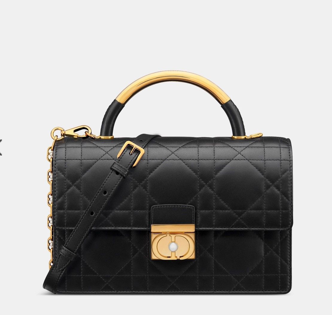 Dior MEDIUM DIOR ANGE BAG Black Macrocannage Lambskin Size ONE SIZE - 2 Thumbnail