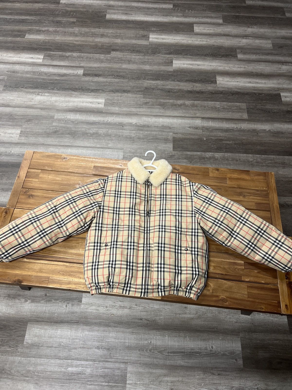 Burberry × Supreme Supreme Burberry Shearling collar down puffer jacket Size US L / EU 52-54 / 3 - 5 Thumbnail