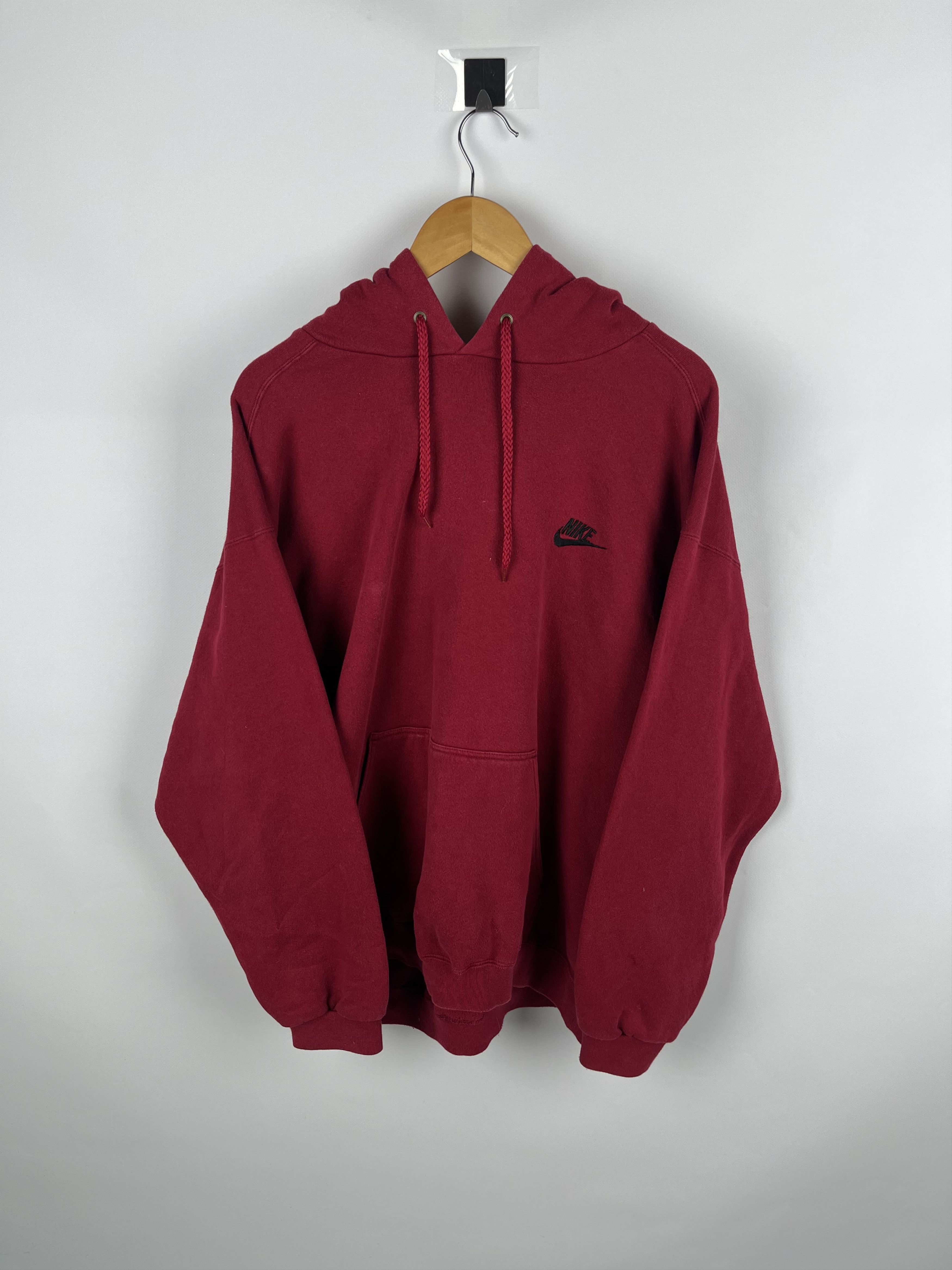 Nike Vintage 90's Baggy Fit Hoodie Nike Size XL Red Size US XL / EU 56 / 4 - 1 Thumbnail