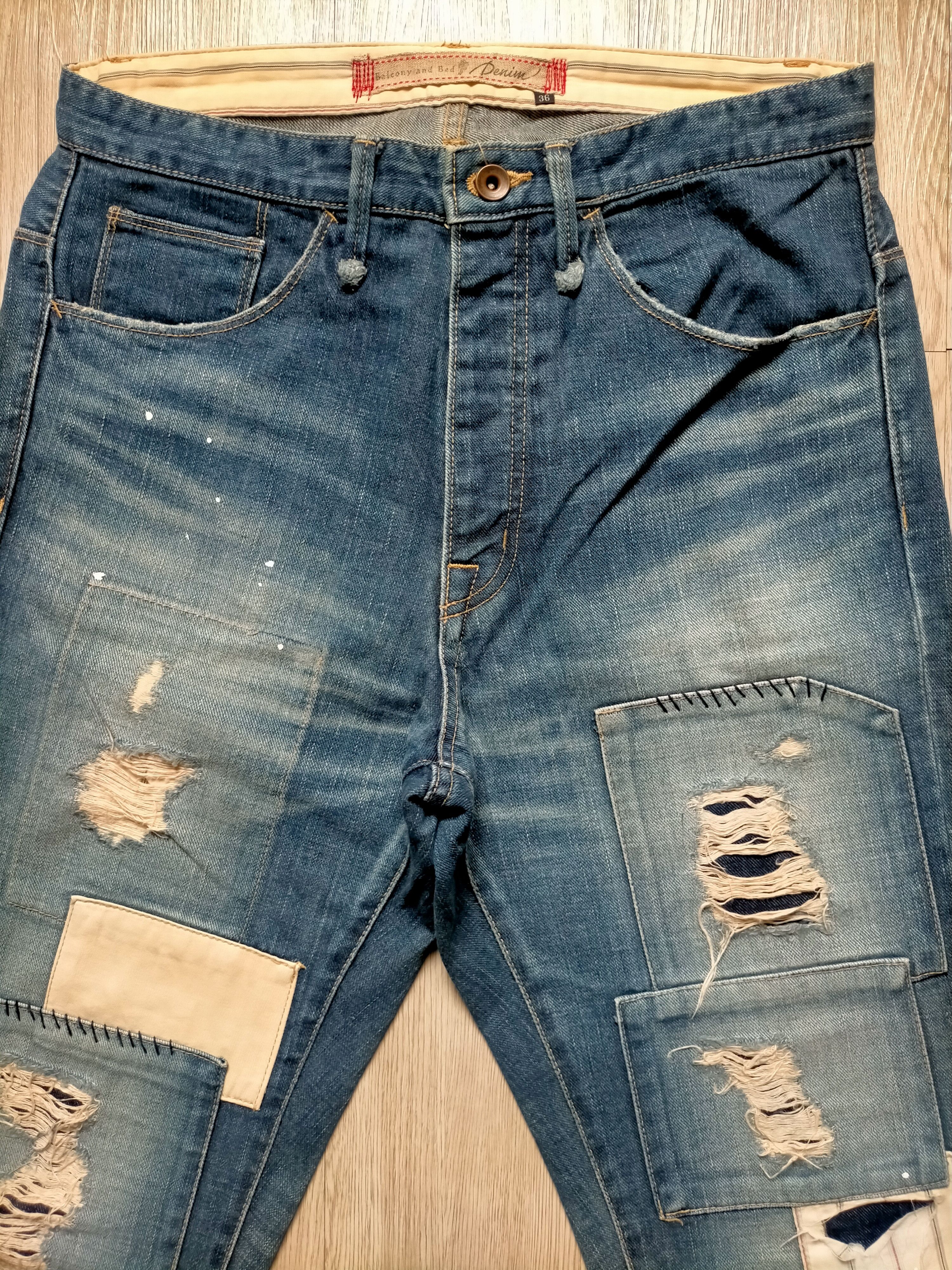 Hysteric Glamour Japanese Patchwork buckle back denim pants Size US 32 / EU 48 - 2 Thumbnail
