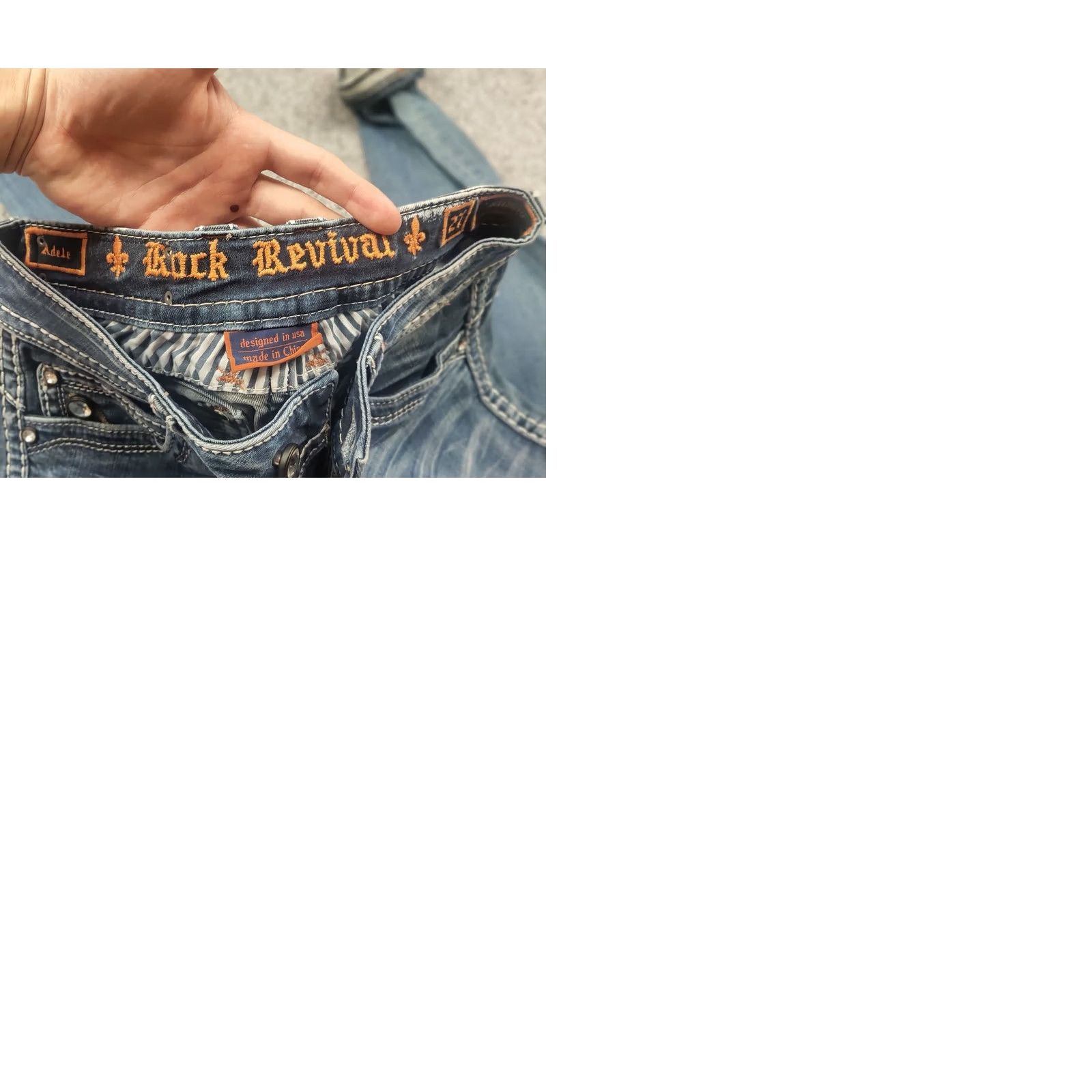 Vintage Rock Revival Adele Jeans denim Blue Faded Embroidered logo Y2K Style Vintage Size 27" / US 4 / IT 40 - 10 Thumbnail
