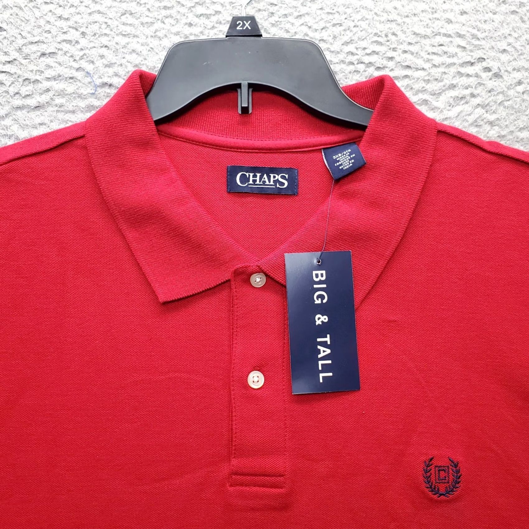 Chaps Chaps Polo Shirt Mens 3XB Red Short Sleeve Golf Performance Big & Tall Shirt Size US XXL / EU 58 / 5 - 6 Thumbnail