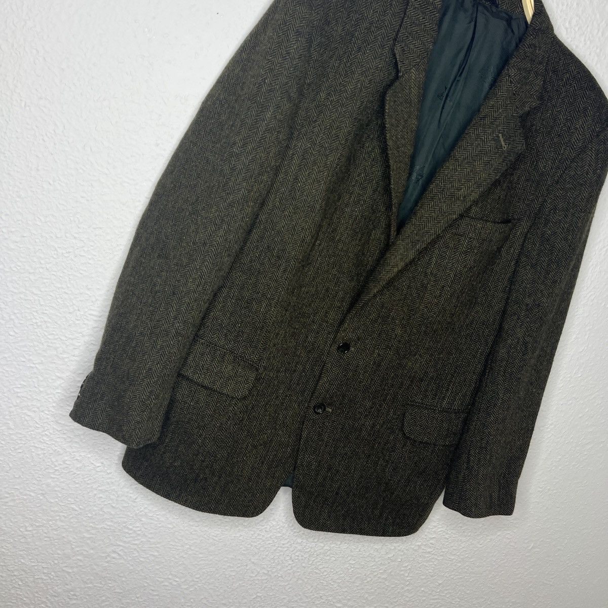 Burberry × Designer × Vintage Vintage Burberry Mens Wool Jacket Blazer Herringbone 90s Y2K Size US L / EU 52-54 / 3 - 2 Thumbnail