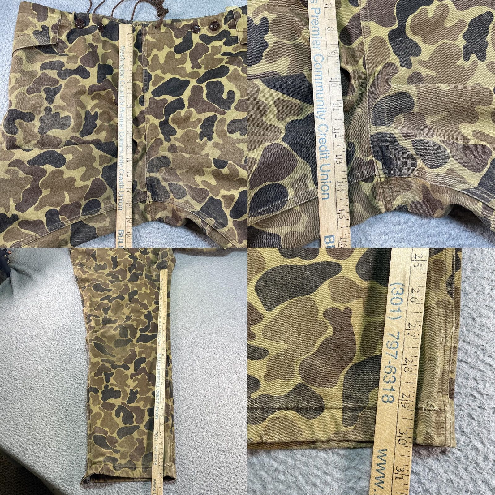 Vintage VINTAGE Woolrich Gore Tex Pants Mens Large Brown Frogskin Camo Waterproof USA Pants Mens L Brown Camo 80s 90s USA Woolrich Gore-Tex Rain Workwear Mens Size US 33 - 10 Thumbnail