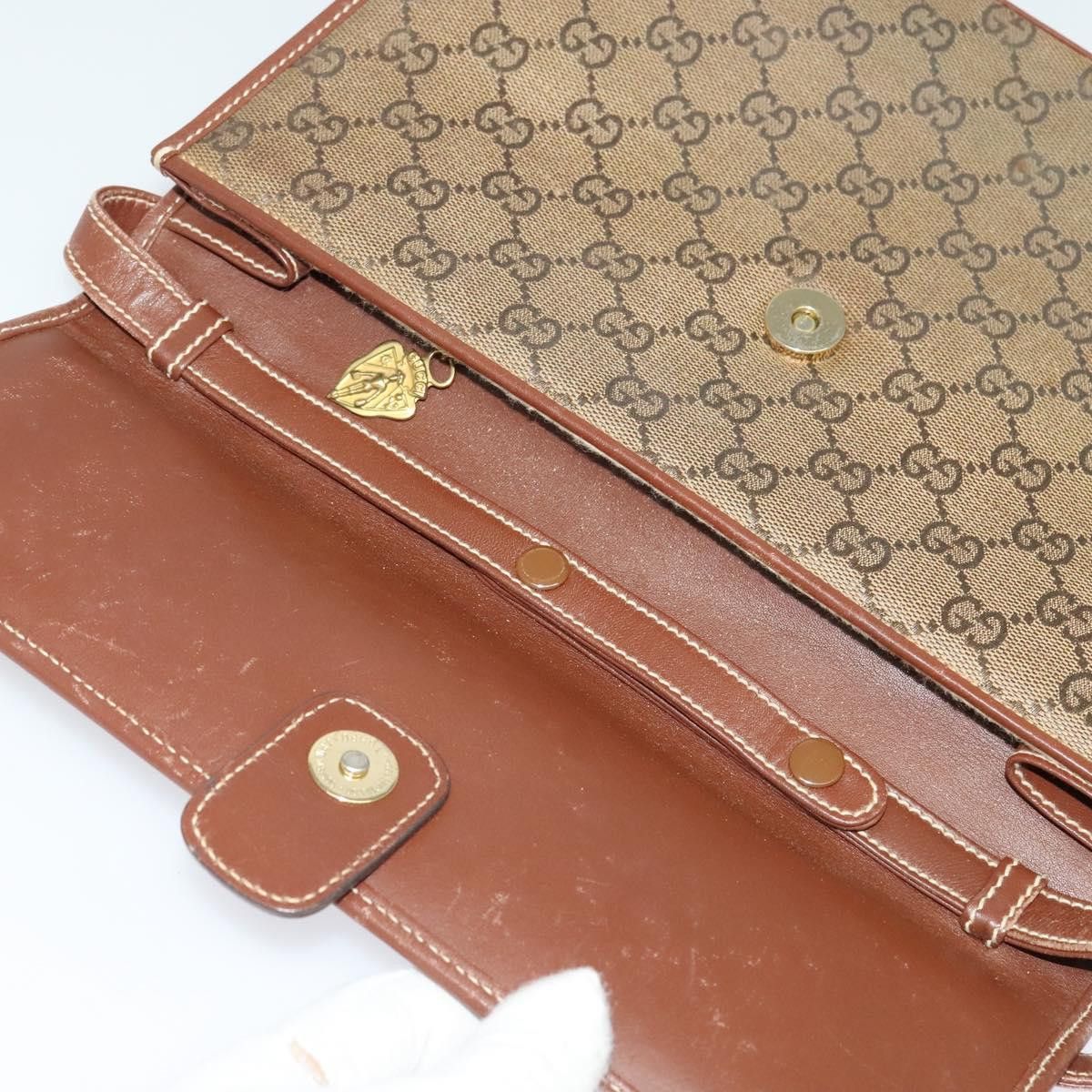 Gucci GUCCI GG Canvas Shoulder Bag Brown Gold 004 49 004 49 Size ONE SIZE - 15 Thumbnail