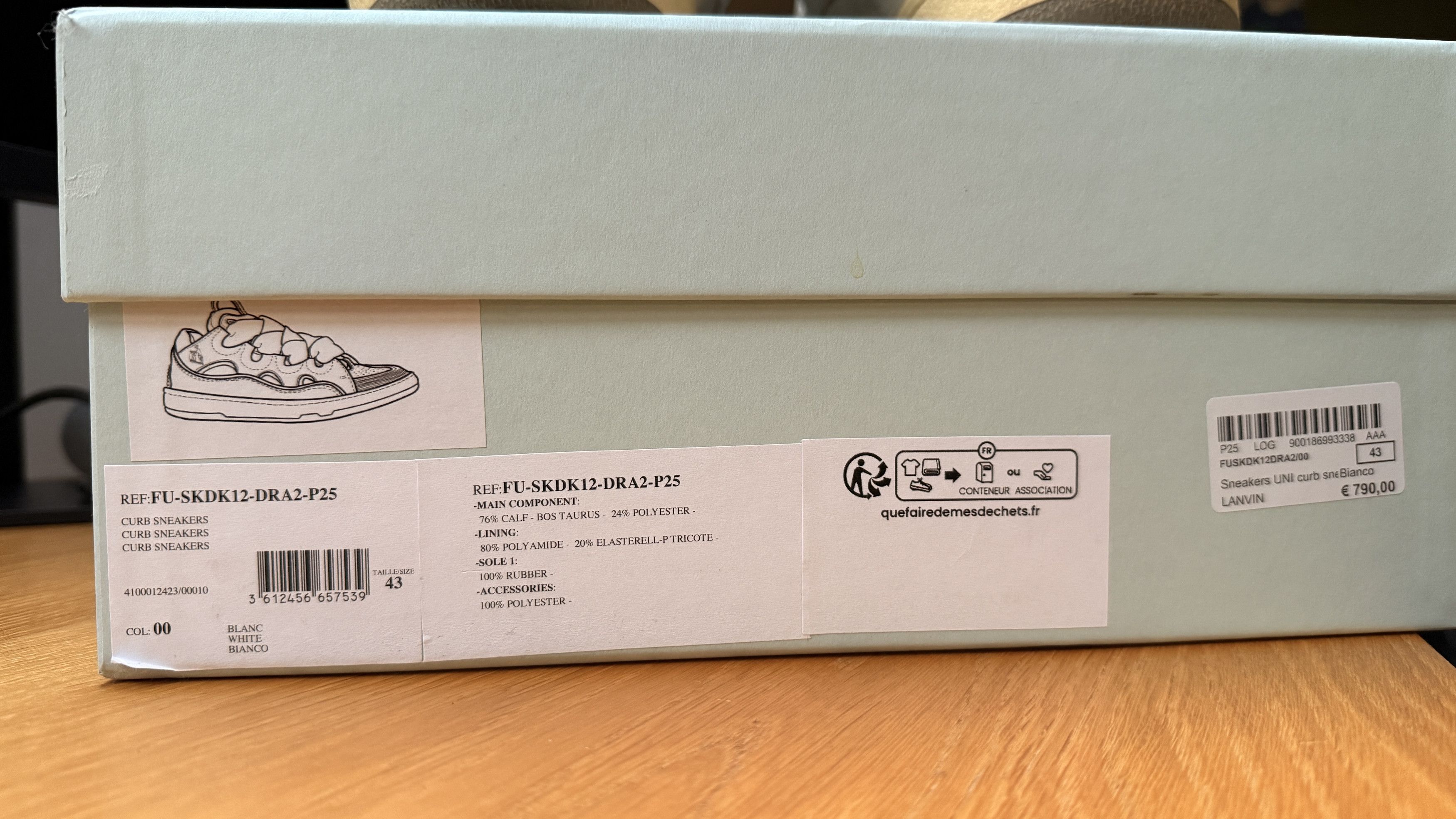 Lanvin Lanvin Curb low top White Leather Sneaker Size US 10 / EU 43 - 6 Thumbnail