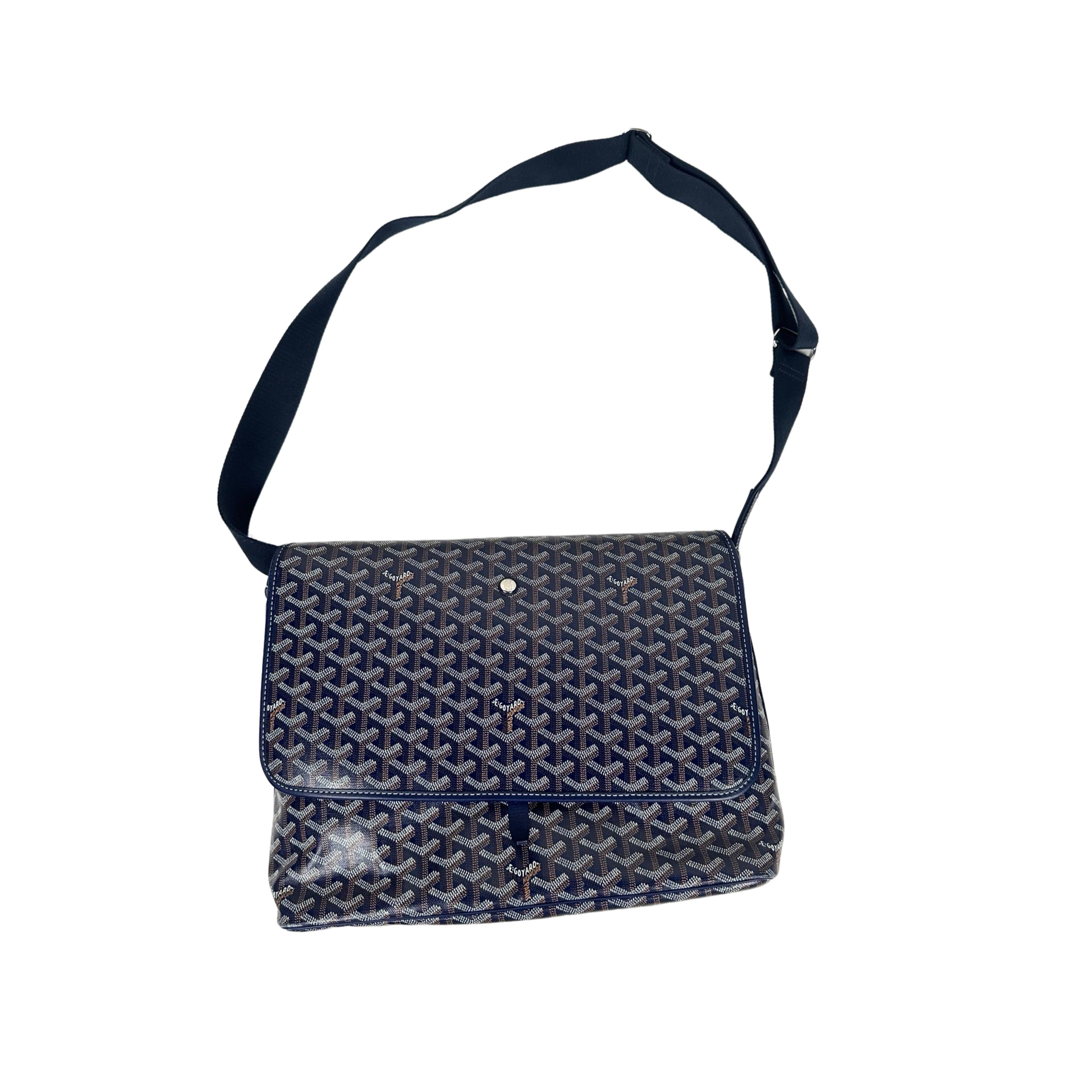 Goyardine Capetien Messenger Bag Navy in Blue, Men's