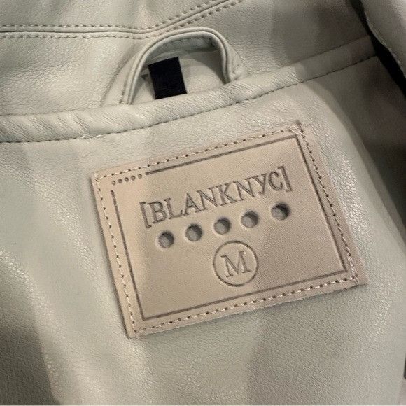 BLANKNYC Blank NYC Women's Mint Green Vegan Leather Moto Jacket Size M / US 6-8 / IT 42-44 - 6 Thumbnail