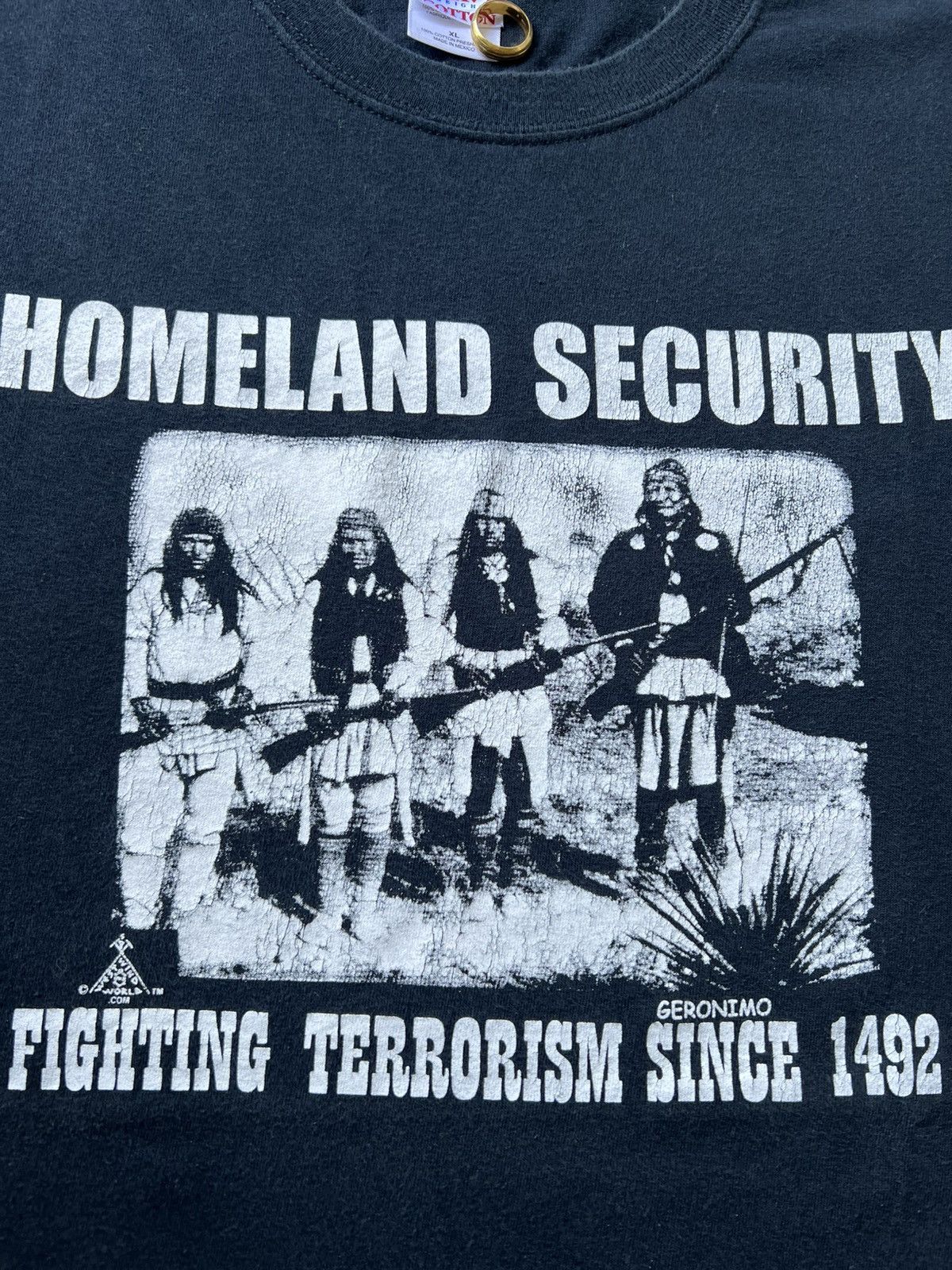 Vintage Vintage Homeland Security T-Shirt Size US XL / EU 56 / 4 - 2 Thumbnail