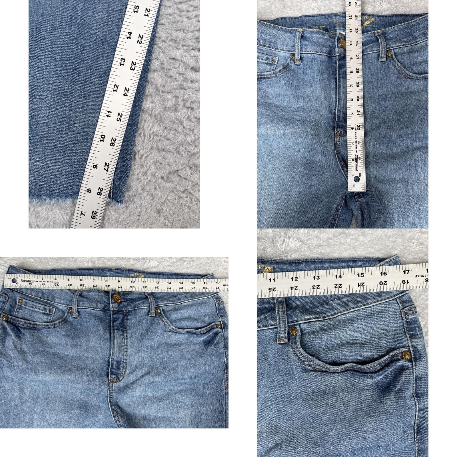 Vintage Seven7 Jeans Womens 12 Straight Jeans Blue Medium Wash Mid Rise 5-Pocket Denim Regular 32x29 Fashion Pants Size 34" / US 12 / IT 48 - 8 Thumbnail