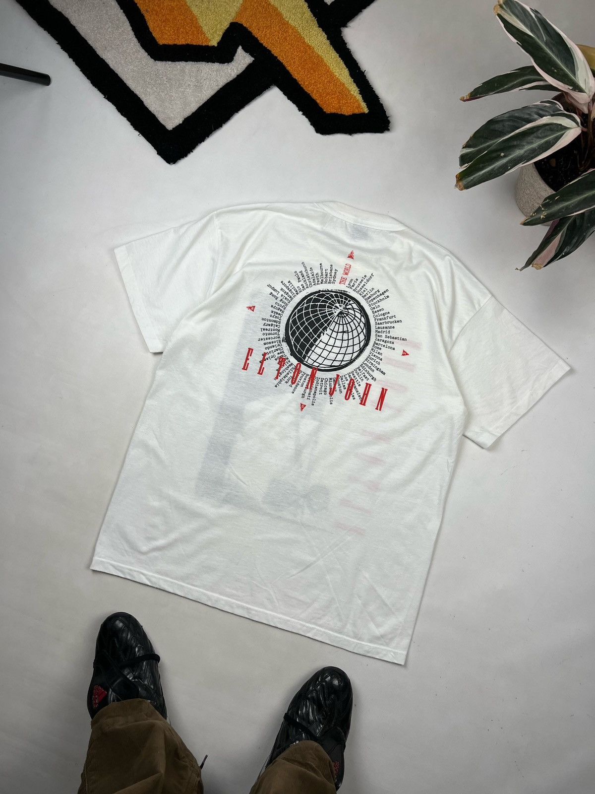 Band Tees × Vintage Vintage 90s Elton John World Tour tee 1989-90 tShirt Size US XL / EU 56 / 4 - 2 Thumbnail