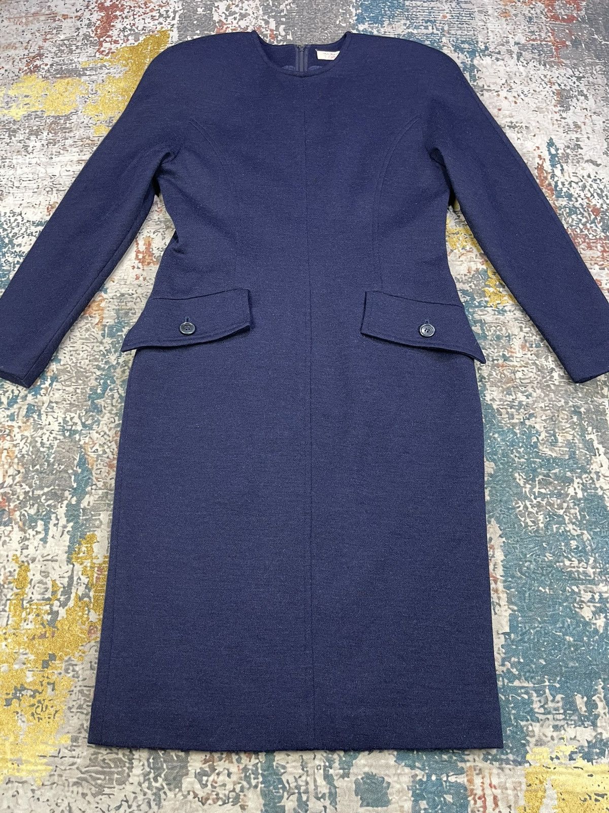 Givenchy Givenchy Life Navy Blue Ponte Shift Dress Size S / US 4 / IT 40 - 2 Thumbnail