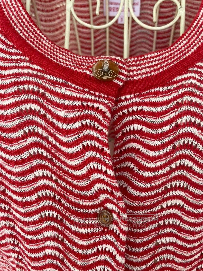 Vintage vintage Vintage Striped Open Front Knit Top Size L / US 10 / IT 46 - 6 Thumbnail
