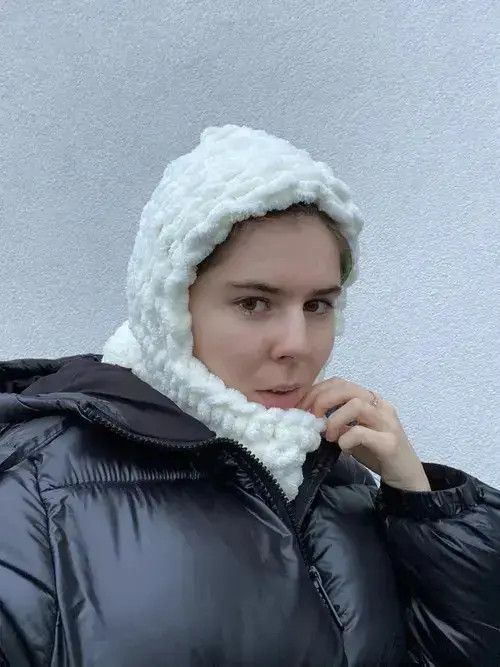 Other Handmade Knitted Balaclava Ski Mask Bunny Style TikTok Size ONE SIZE - 4 Thumbnail