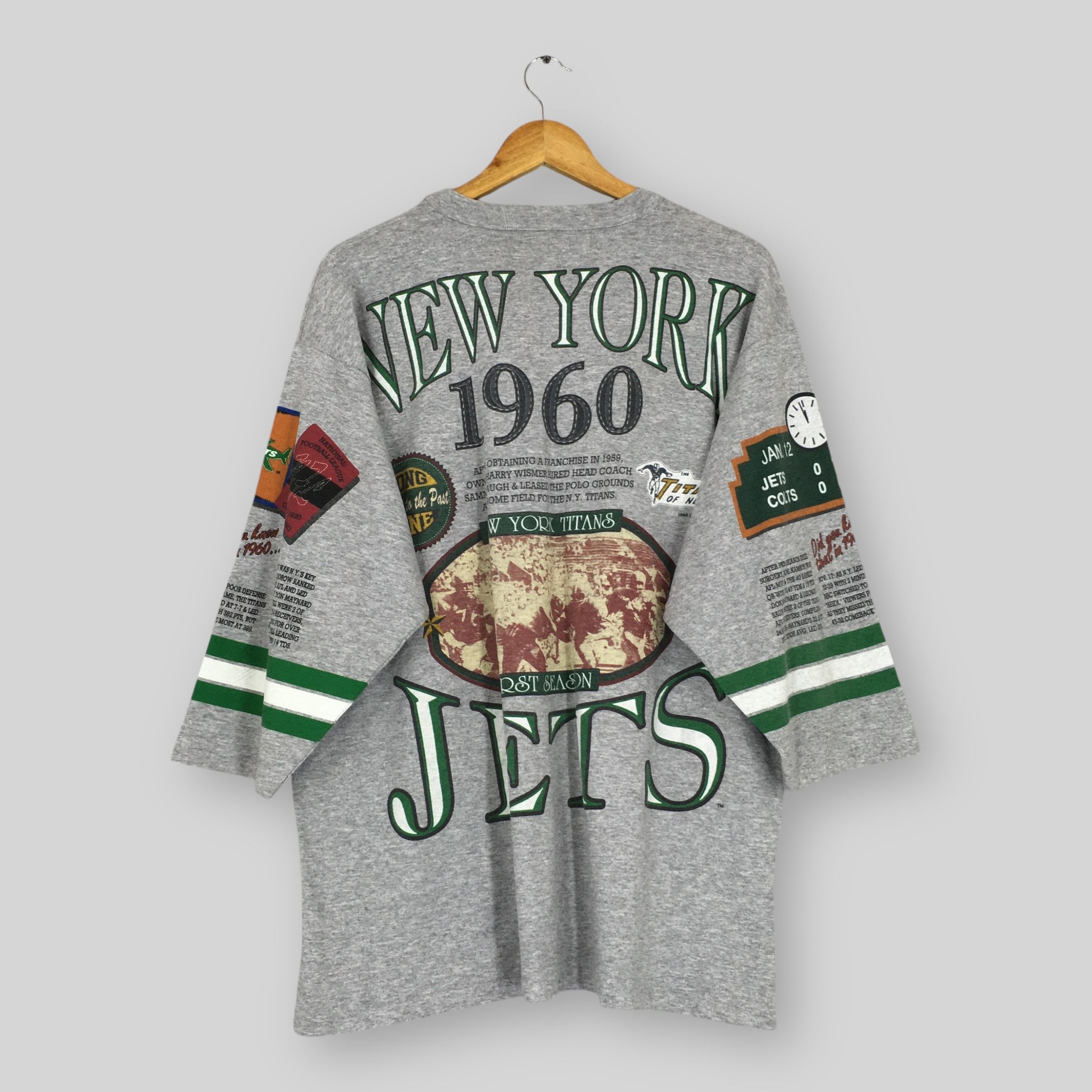 NFL × Vintage RARE Vintage 90s New York Jets NFL T Shirt XLarge Size US XL / EU 56 / 4 - 7 Thumbnail