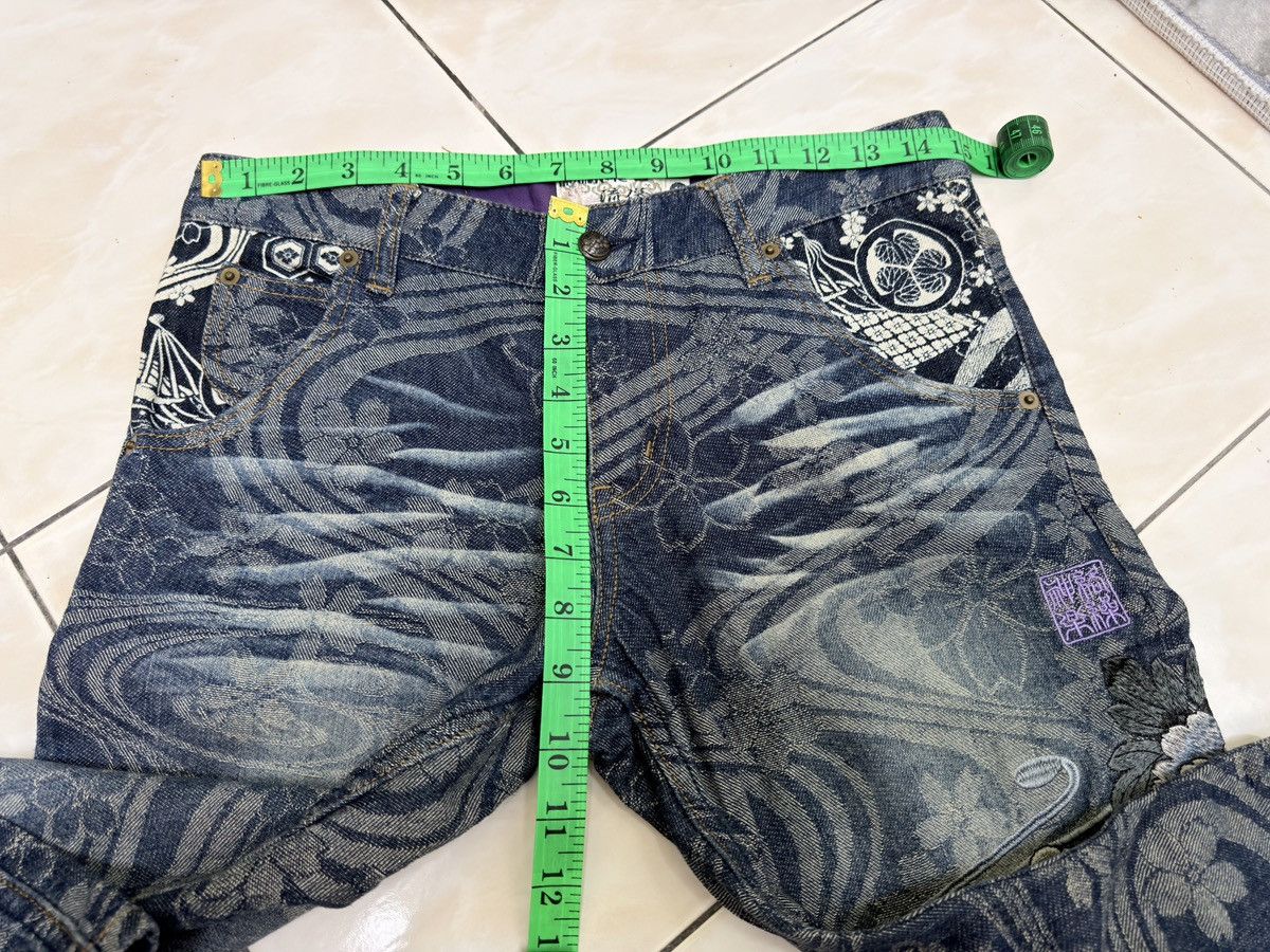 Karakuri Tamashii Vintage Karakuri Tamashi Sakura Embroidered Mini Flare Denim Size US 28 / EU 44 - 20 Thumbnail