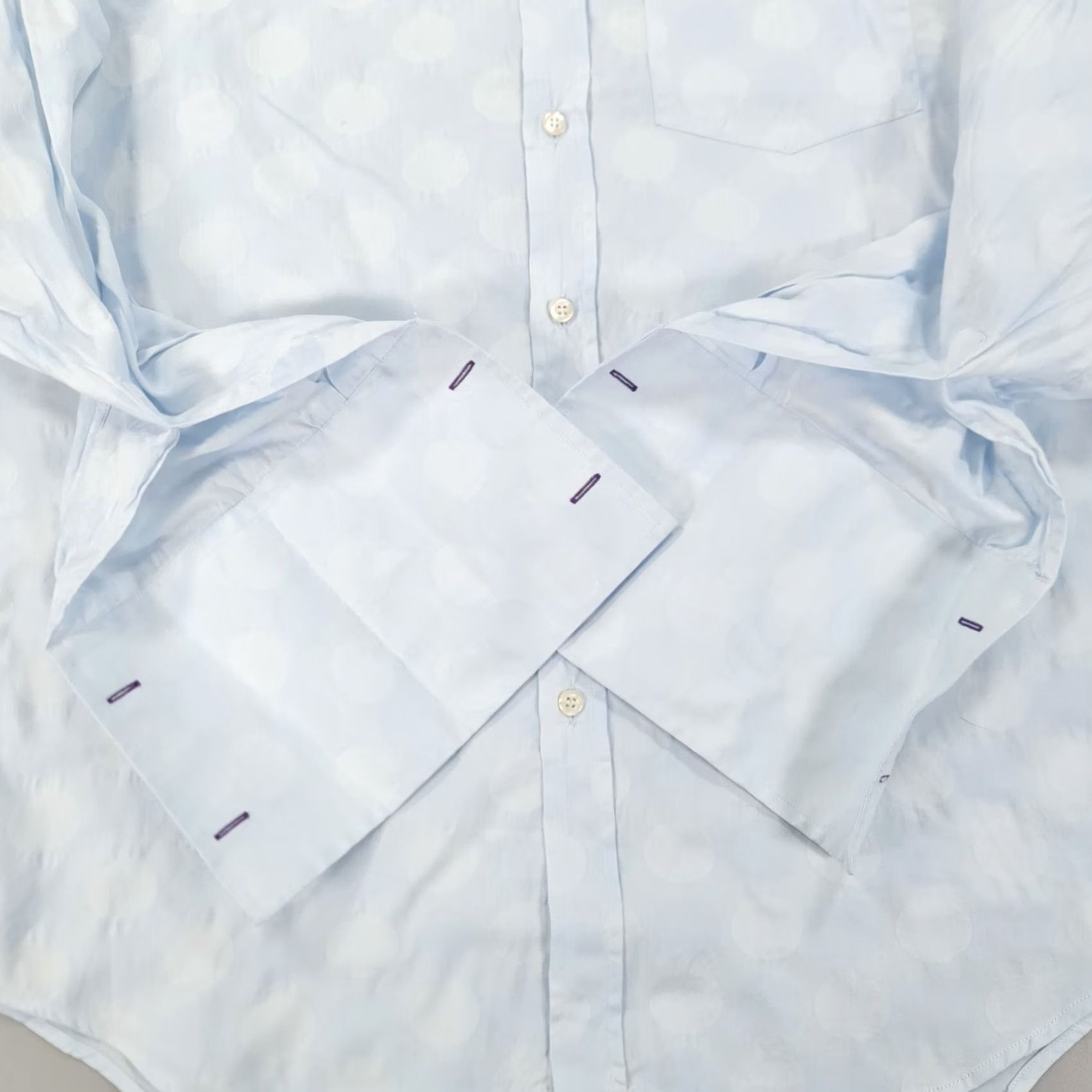 Paul Smith Paul Smith Mens Shirt Blue 16 Polka Dot Double Cuff Long Sleeves Button Up Size US L / EU 52-54 / 3 - 7 Thumbnail
