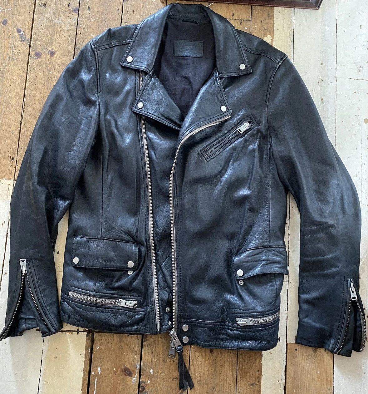 Allsaints **RARE** Clay Leather Biker Jacket Size US M / EU 48-50 / 2 - 1 Thumbnail