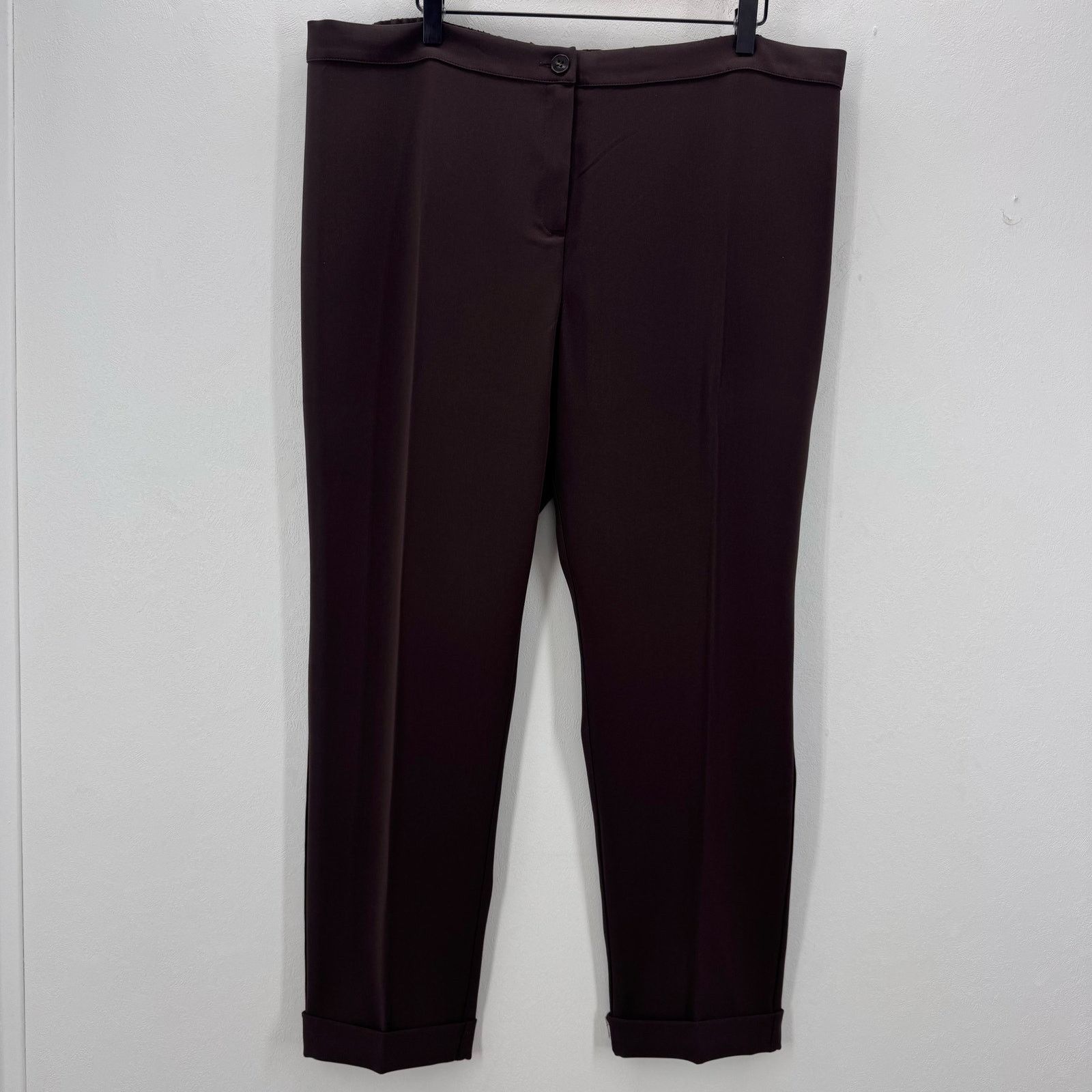 Marina Rinaldi NWT Marina Rinaldi Reame Cigarette Pants Brown Plus Size 20 Size 42" / US 20 - 1 Thumbnail