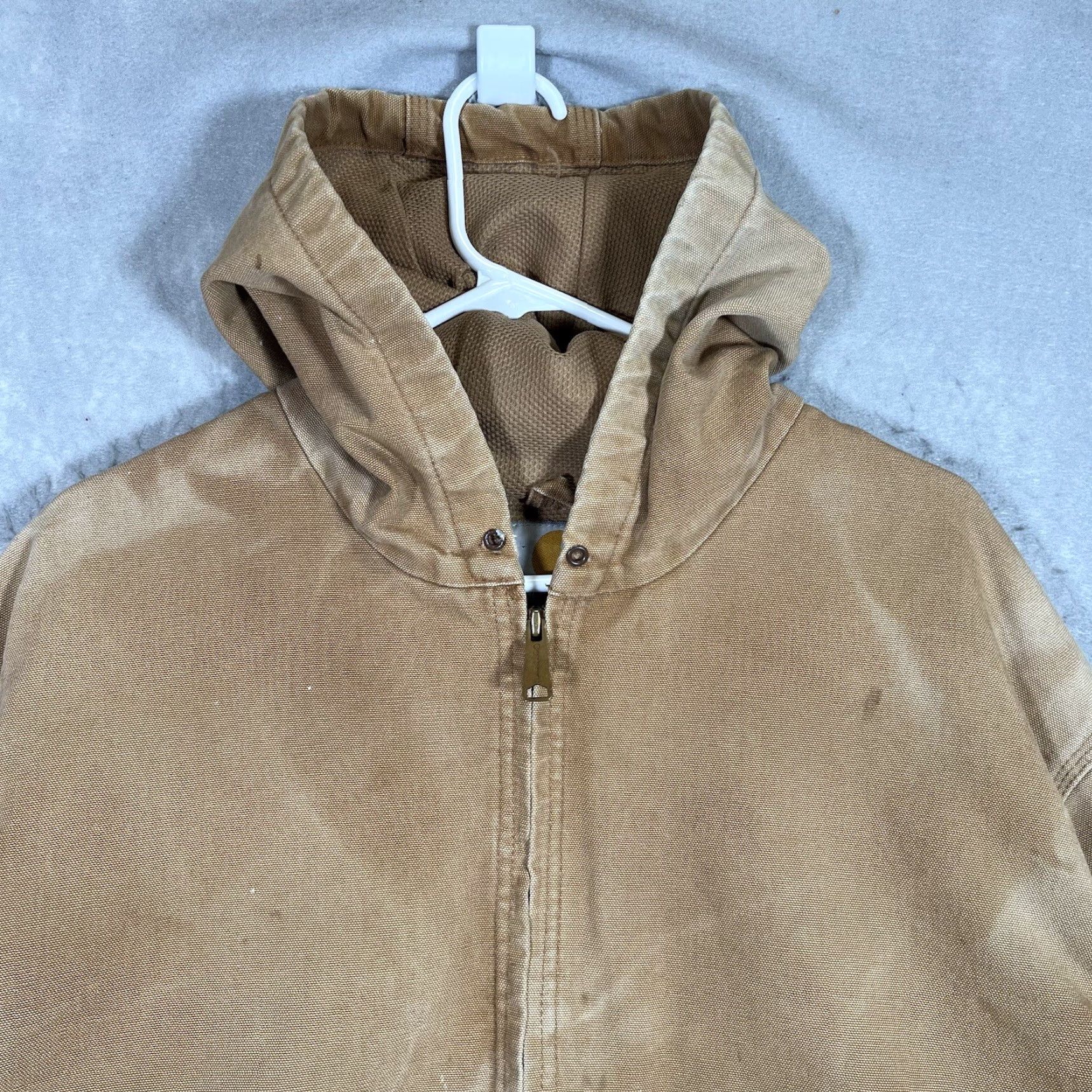 Carhartt VINTAGE Carhartt Full Zip Hooded Jacket Mens XL Beige USA Made Size US XL / EU 56 / 4 - 4 Thumbnail