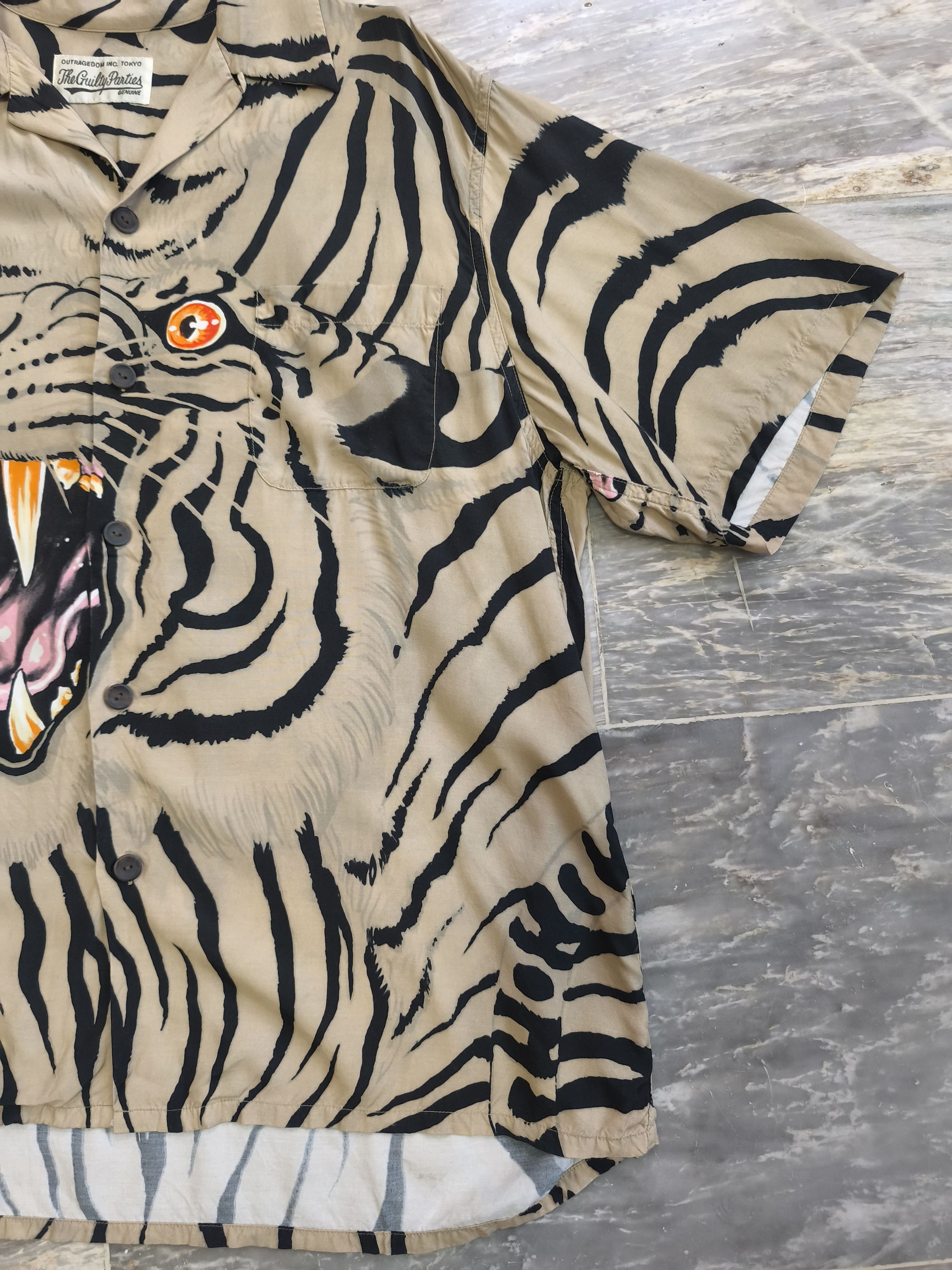 Wacko Maria Guilty Parties 22SS Tim Lehi Tiger Hawaiian Polo Size US M / EU 48-50 / 2 - 3 Thumbnail