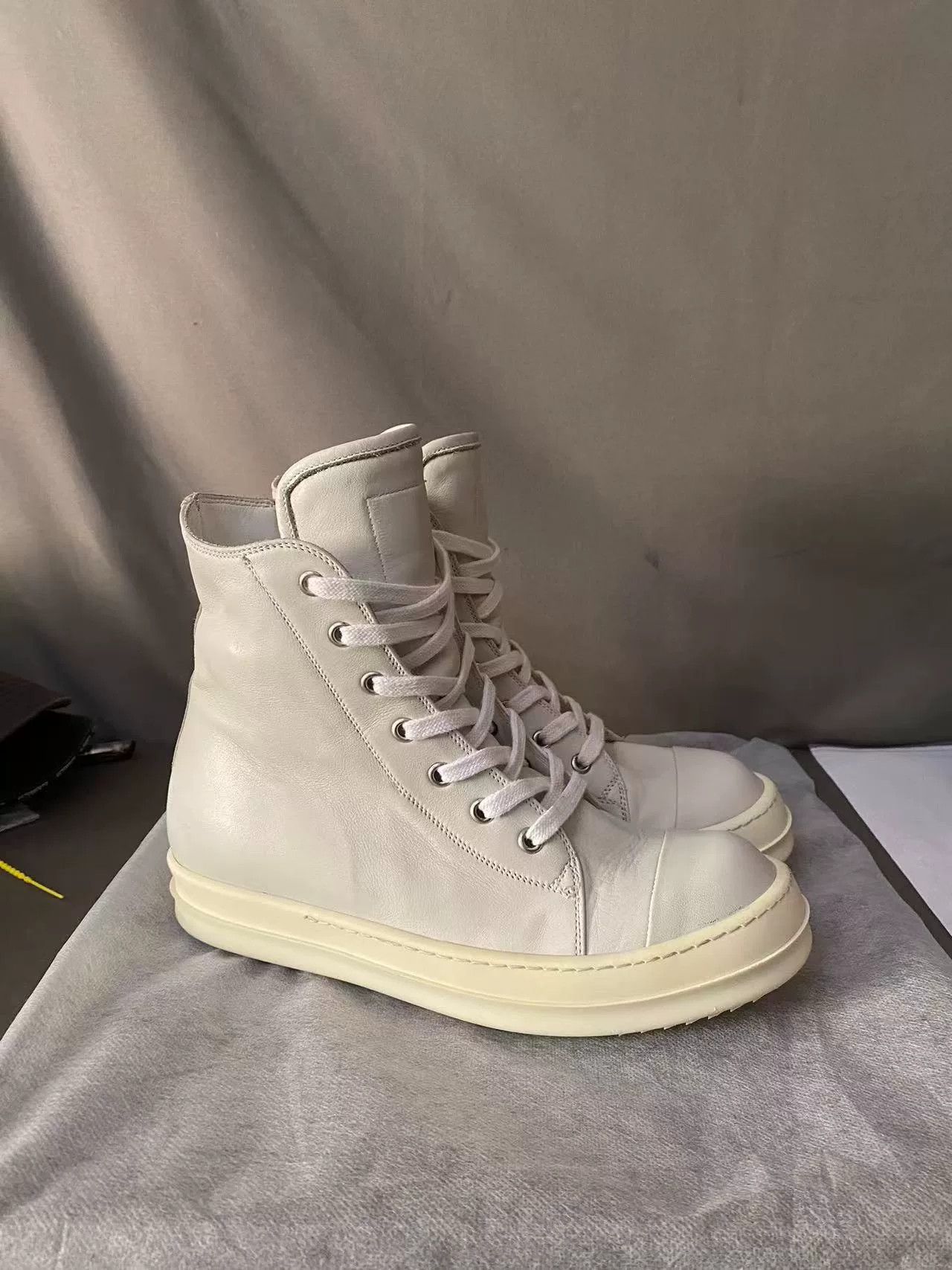 Rick Owens Rick Owens High-Top Leather Sneakers Size US 7 / IT 37 - 1 Thumbnail