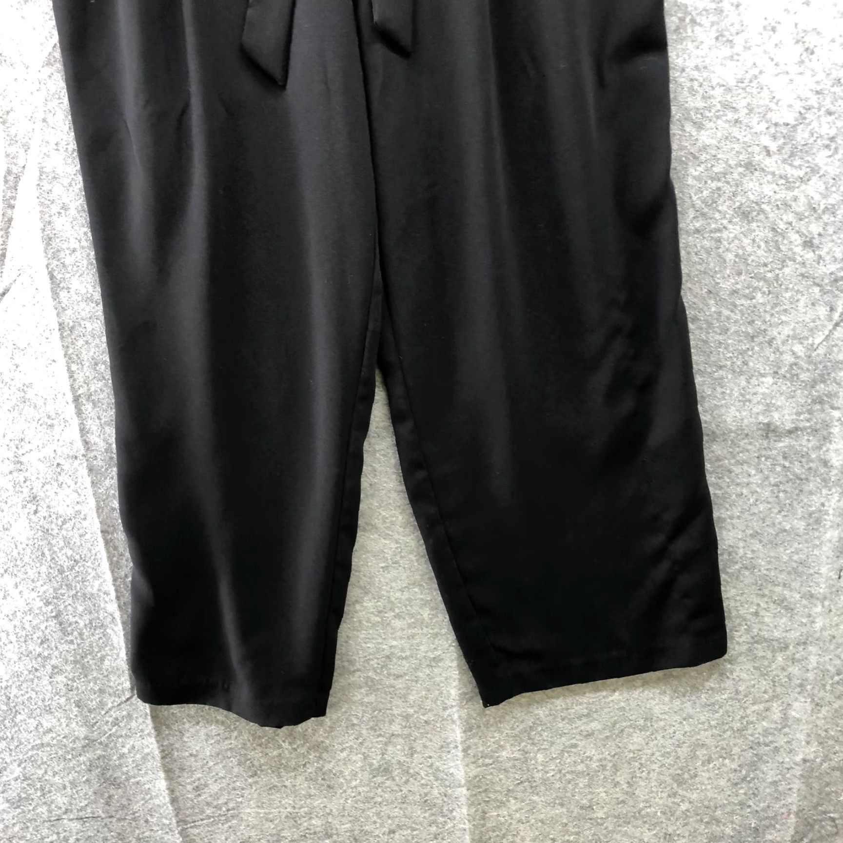 Zara Zara Wide Leg Crop Dress Pants Womens L Black Tie Waist High Rise Pants Size 36" / US 14 / IT 50 - 4 Thumbnail