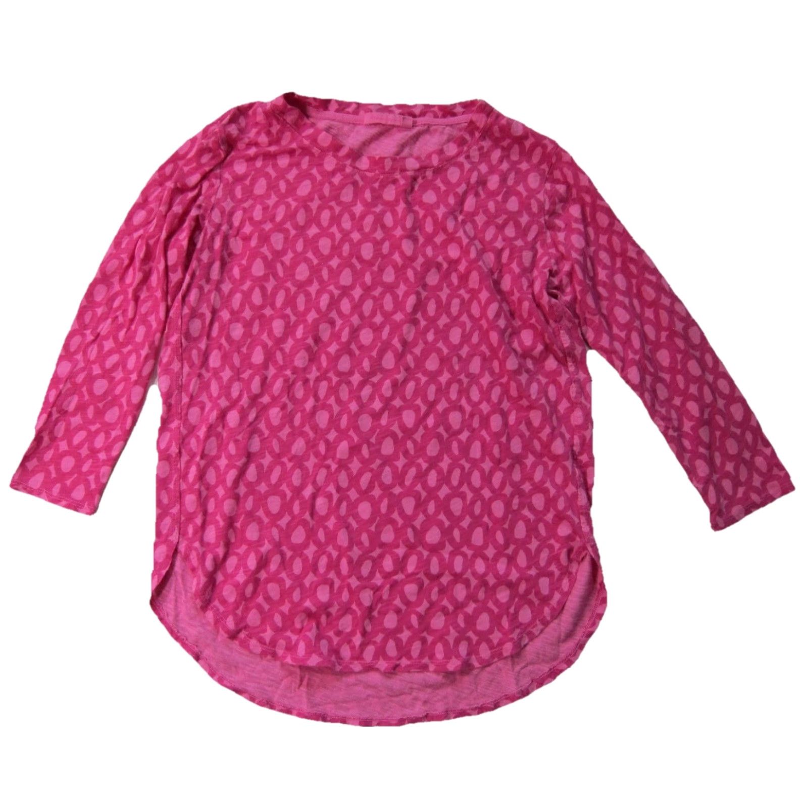 Pinko Fresh Produce 100% Cotton Pink Polka Dot 3/4 Sleeve Round Neck T-Shirt Blouse XS Size XS / US 0-2 / IT 36-38 - 4 Thumbnail