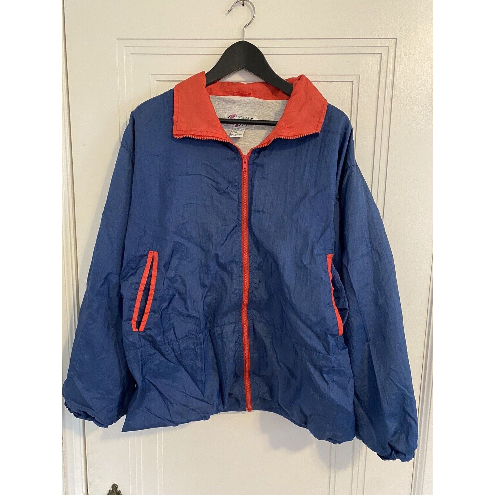Other Vintage Active Stuff Blue and Red Zip-Up Windbreaker Size XL / US 12-14 / IT 48-50 - 1 Thumbnail