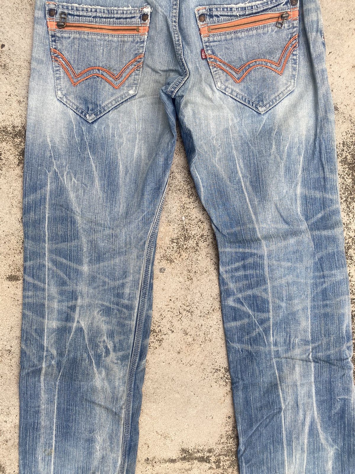 Edwin × Japanese Brand × Vintage Vintage y2K Edwin Distressed Honeycomb Denim Jeans Size US 33 - 17 Thumbnail