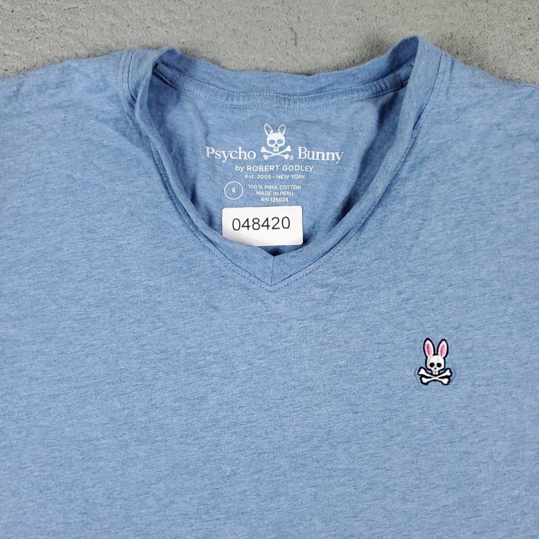Psycho Bunny VINTAGE Psycho Bunny Mens T-Shirt Size 8 Short Sleeve Blue Skull Crossbones Casual Cotton Mens Size US M / EU 48-50 / 2 - 2 Thumbnail