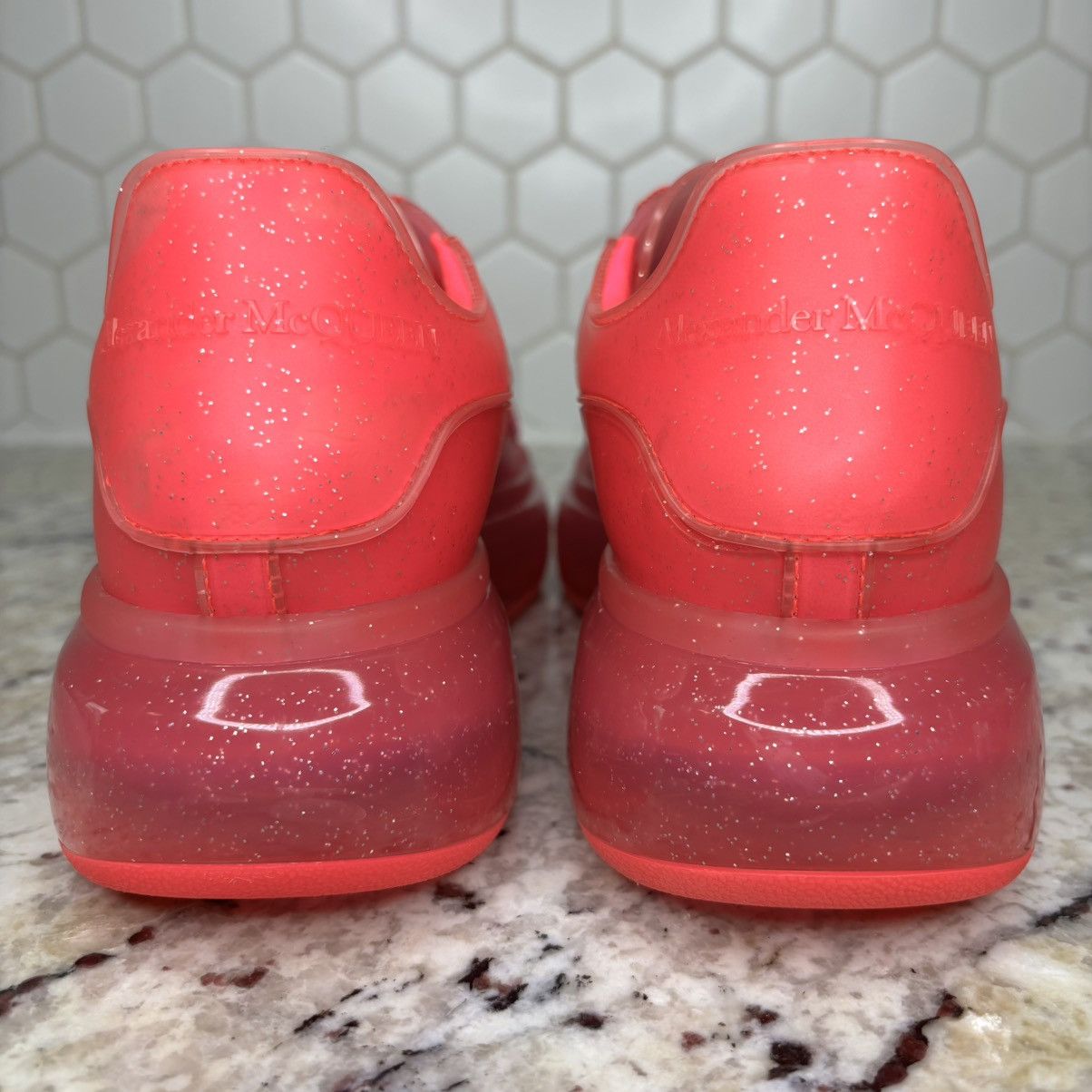 Alexander McQueen Size 6.5-Alexander McQueen Oversized Bright PinkGlitter used Size US 6.5 / EU 39-40 - 8 Thumbnail