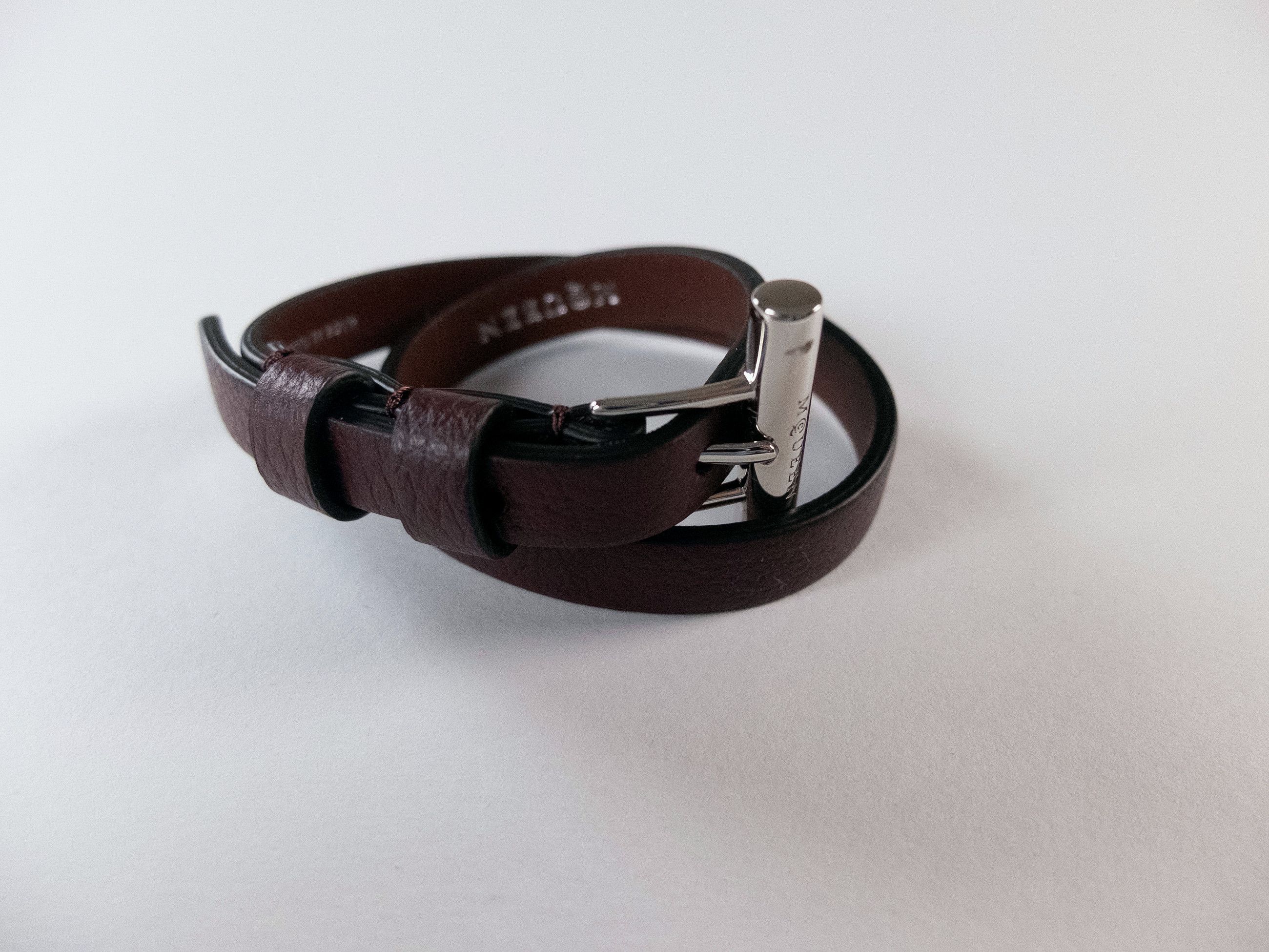 Alexander McQueen ALEXANDER MCQUEEN burgundy T-bar double wrap bracelet Size ONE SIZE - 4 Thumbnail