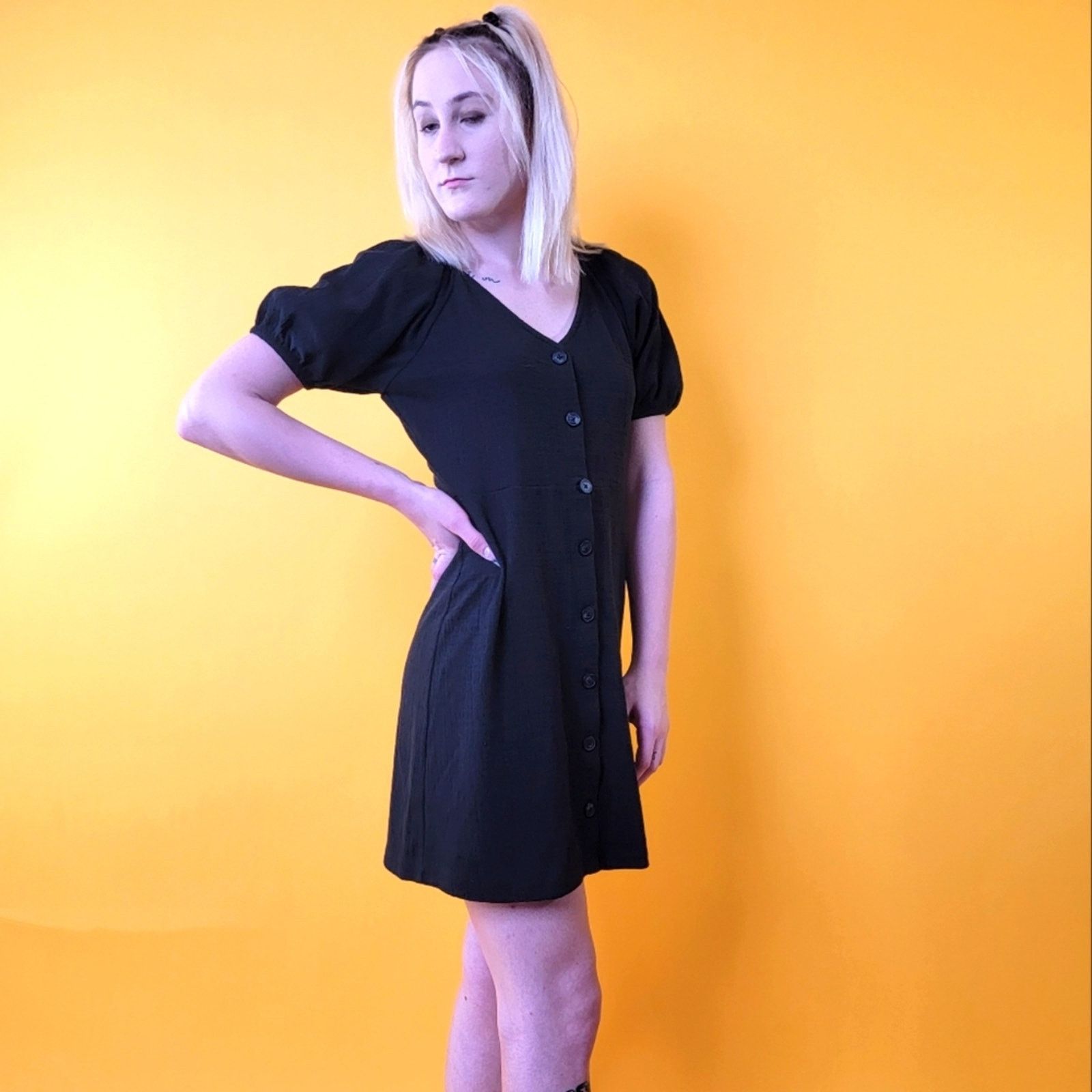 Madewell Madewell Textured & Tread Puff Sleeve Dress - S Size S / US 4 / IT 40 - 3 Thumbnail