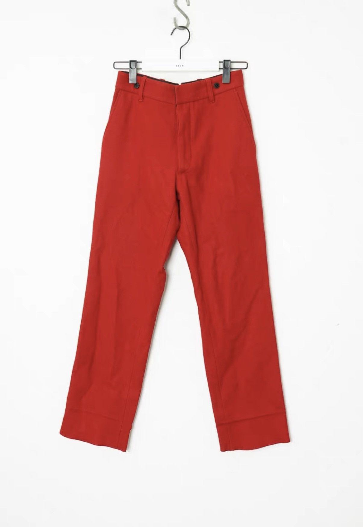 Dries Van Noten Dries Van Noten Fall/Winter Wool Burgundy Straight-Leg Pants Size US 30 / EU 46 - 1 Thumbnail