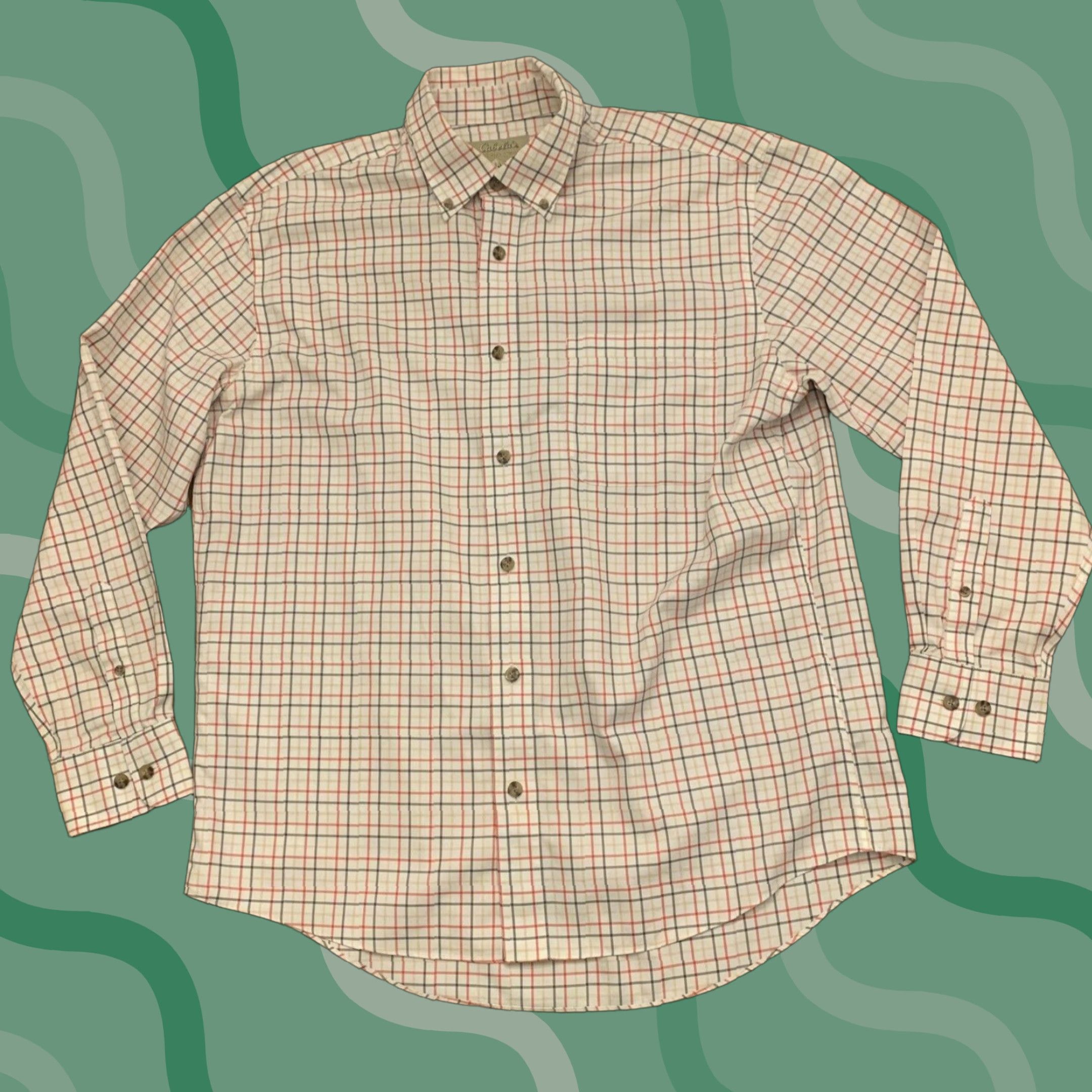 Vintage VINTAGE Cabela's Outfitter Series Check Button-Up Shirt Mens L Yellow/Grey Long Sleeve Size US L / EU 52-54 / 3 - 1 Thumbnail