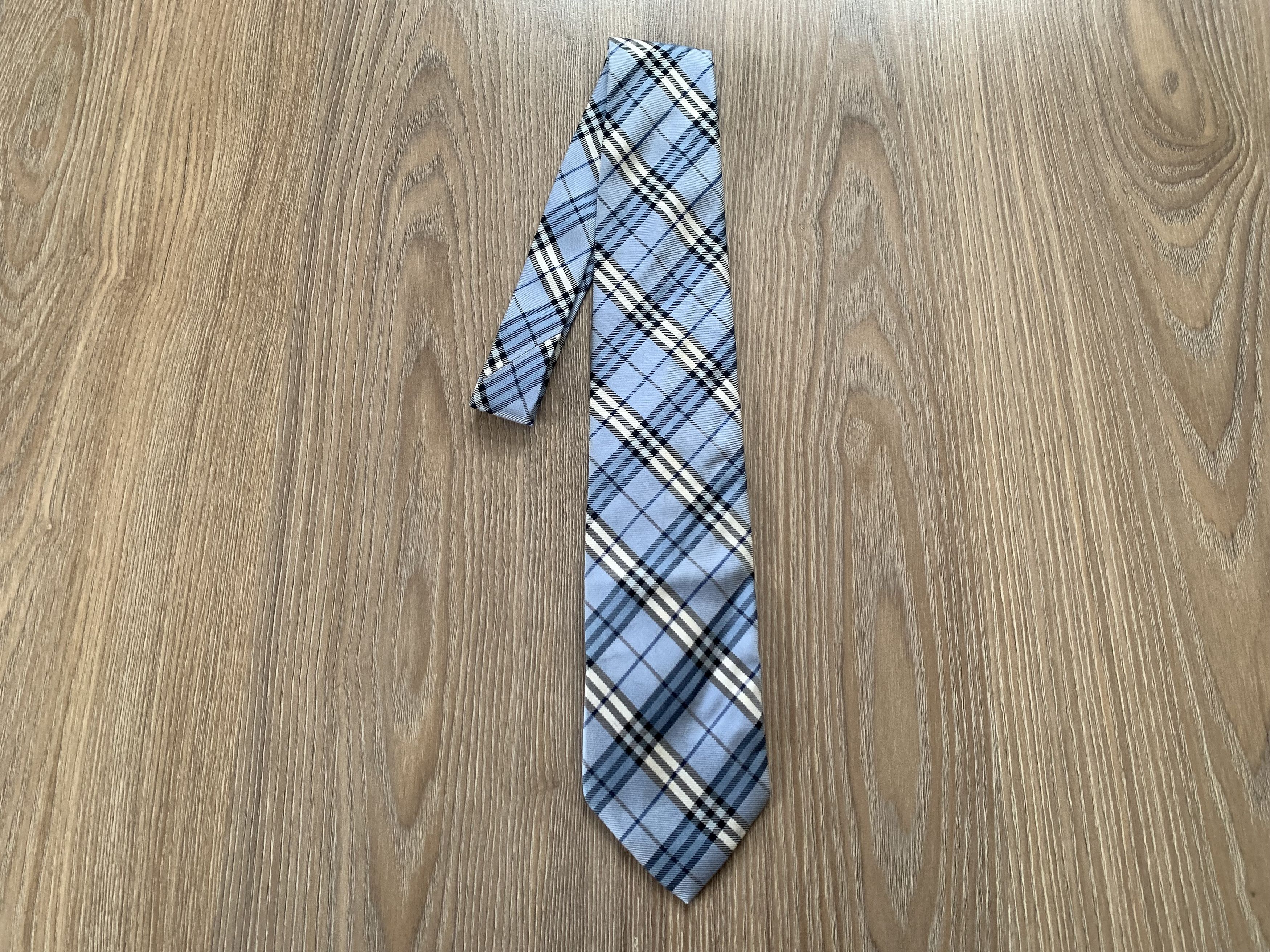 Burberry Burberry Light Blue Pattern Silk Tie Size ONE SIZE - 2 Thumbnail