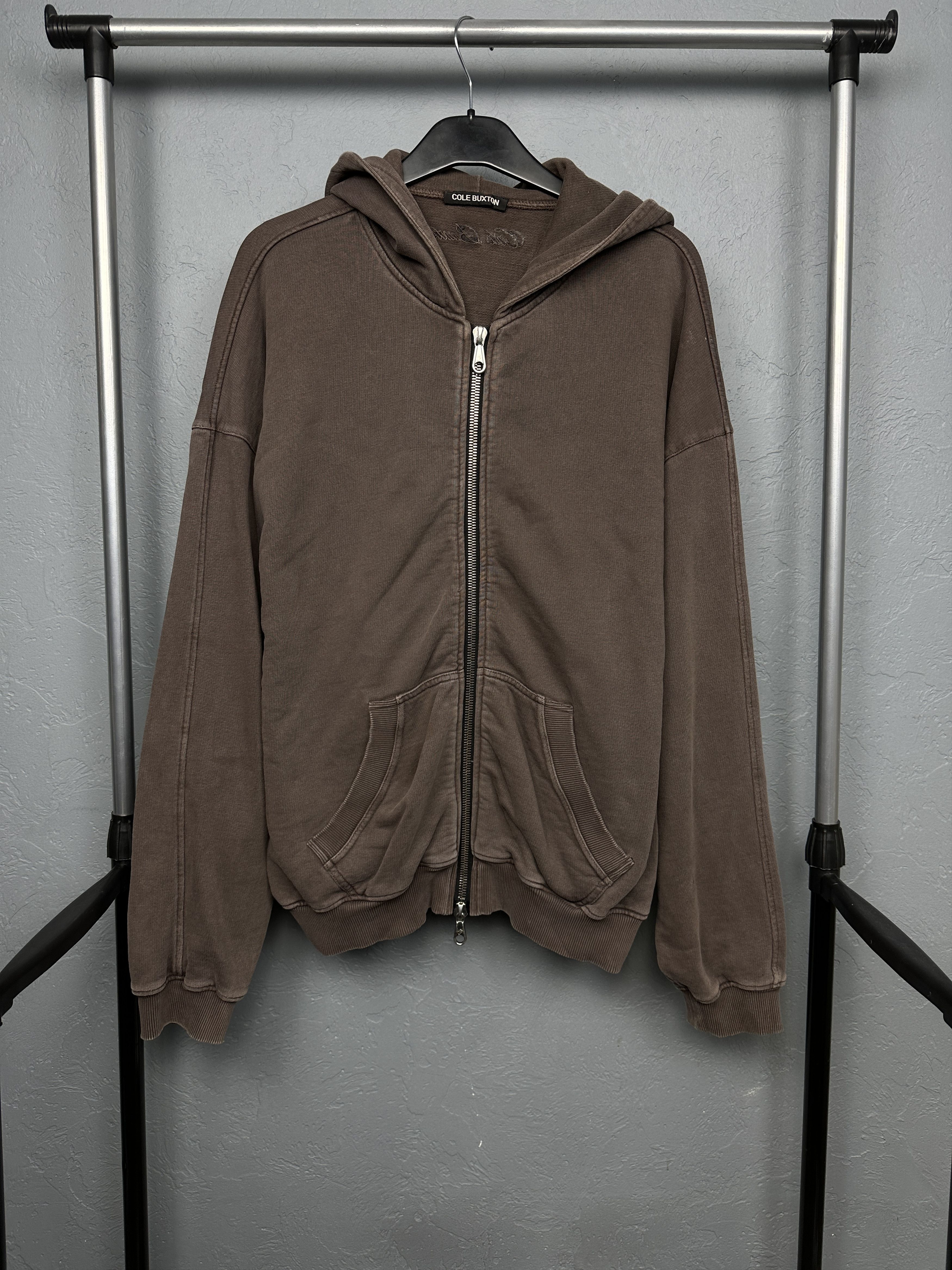 Cole Buxton Cole Buxton Mens Full Zip Washed Cotton Hoodie Size US L / EU 52-54 / 3 - 1 Thumbnail