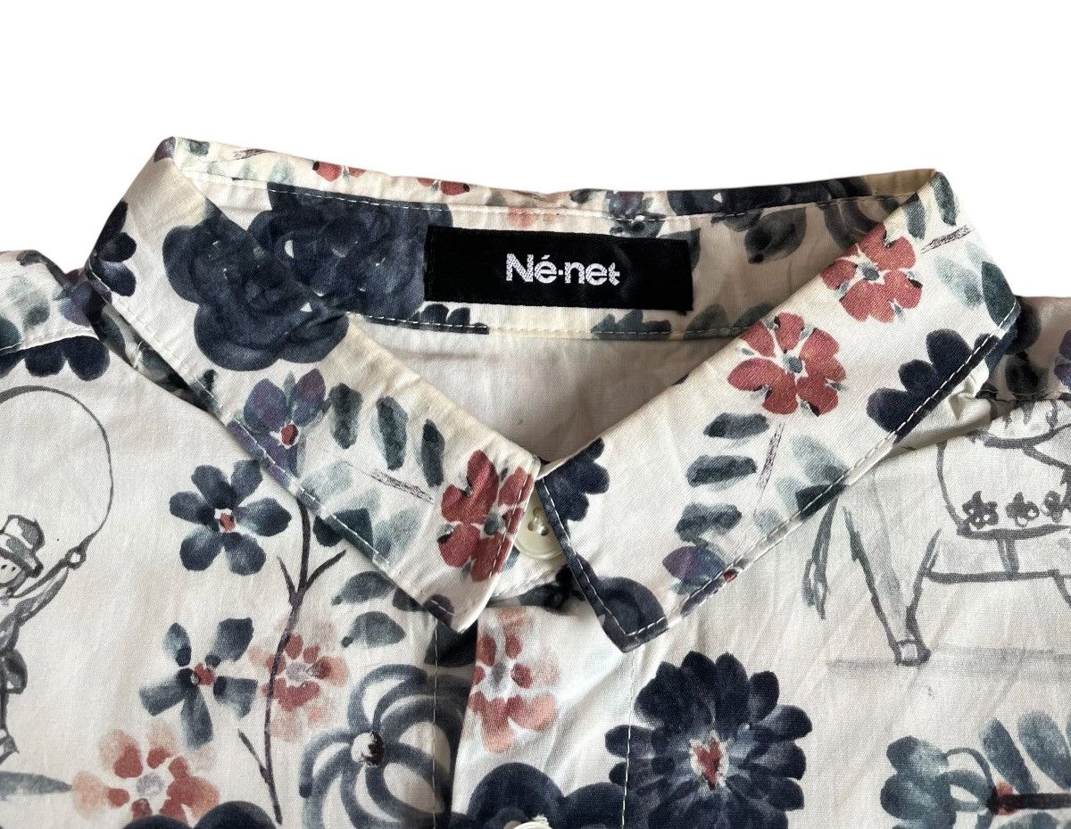 Issey Miyake Vintage ne-net floral folk print boxy shirt Size US M / EU 48-50 / 2 - 3 Thumbnail
