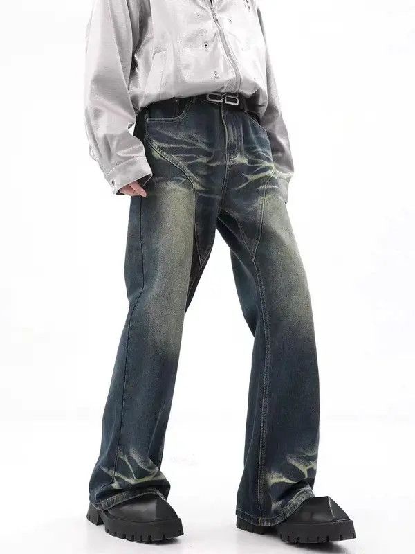 VIBE Retro distressed washed deconstructed micro-flare jeans Size US 32 / EU 48 - 1 Thumbnail